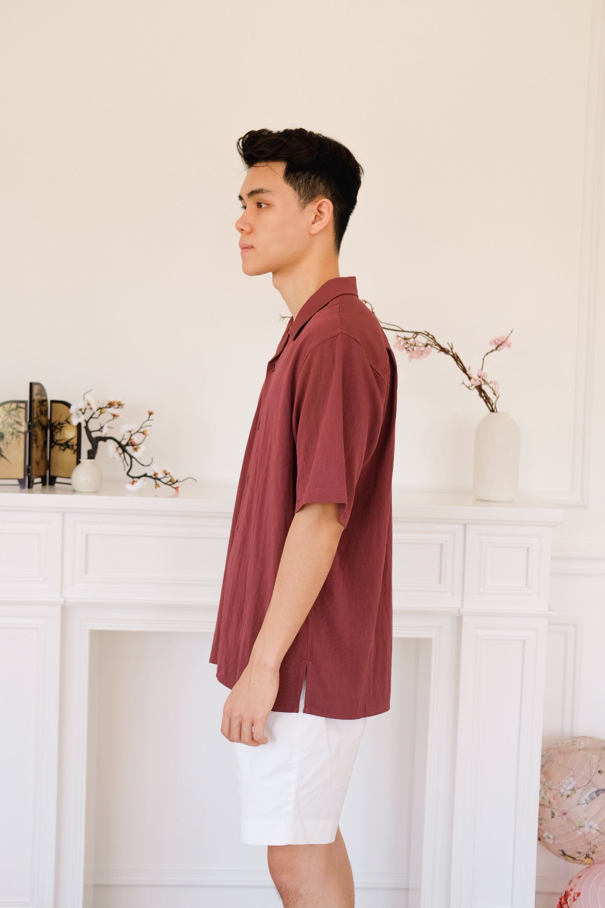 Marcus Collared Button Shirt (Wine)
