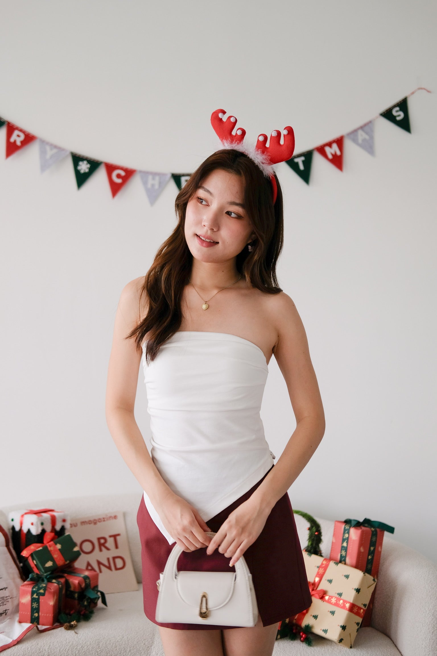 Porter Asymmetrical Tube Top (White)