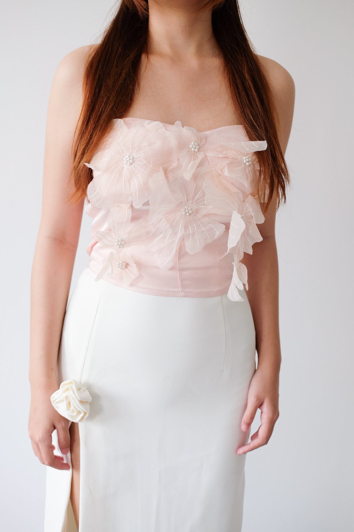 Pink Flower Tube Top