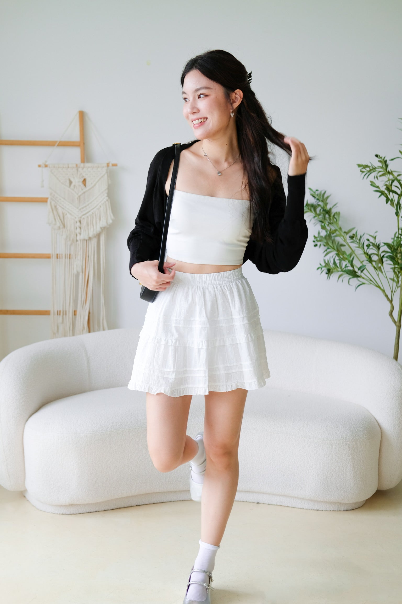 Blaire Bolero Cotton Cardigan (Black)