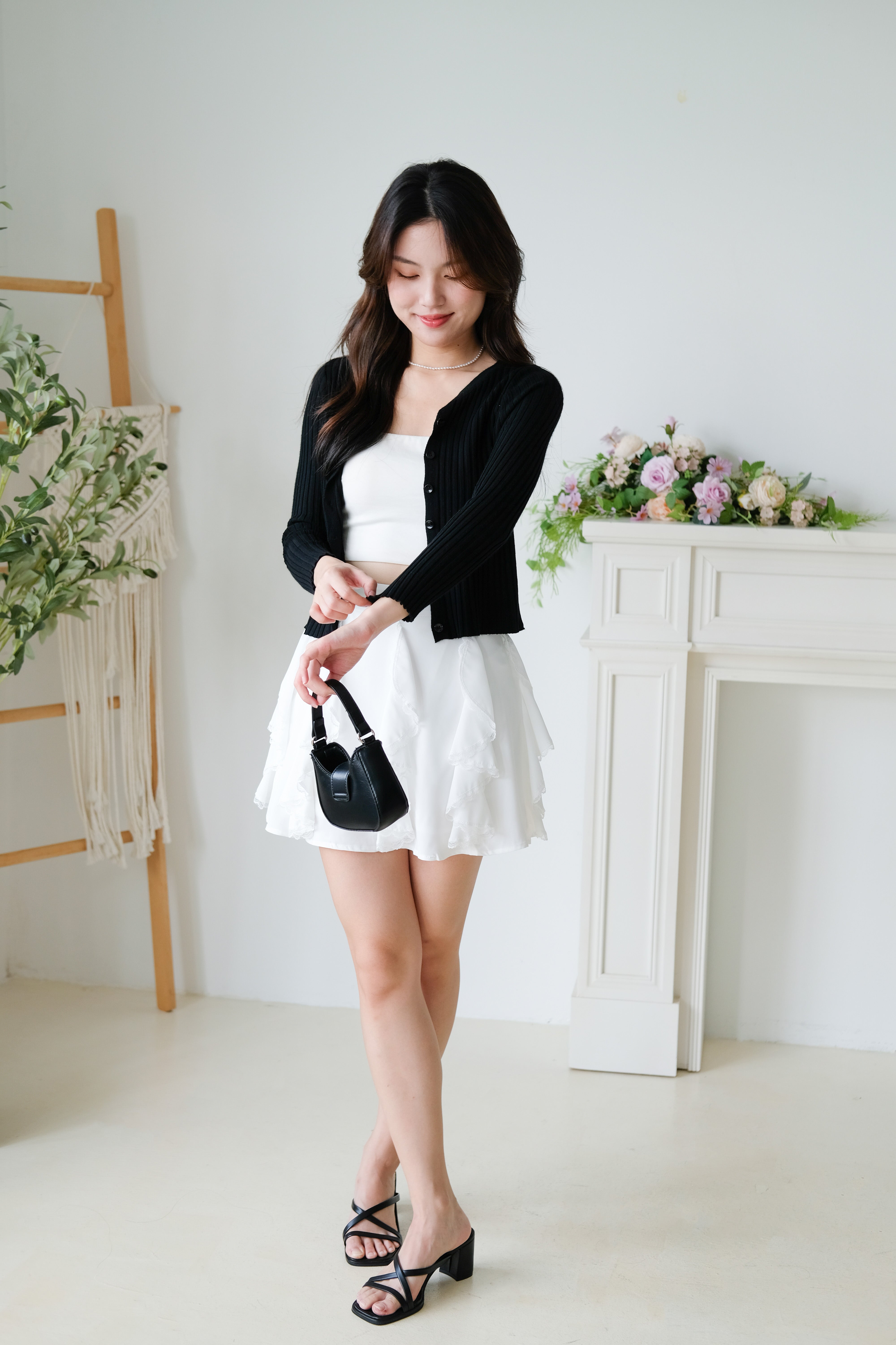 Soft Hour Knit Ribbed Cardigan (Black)
