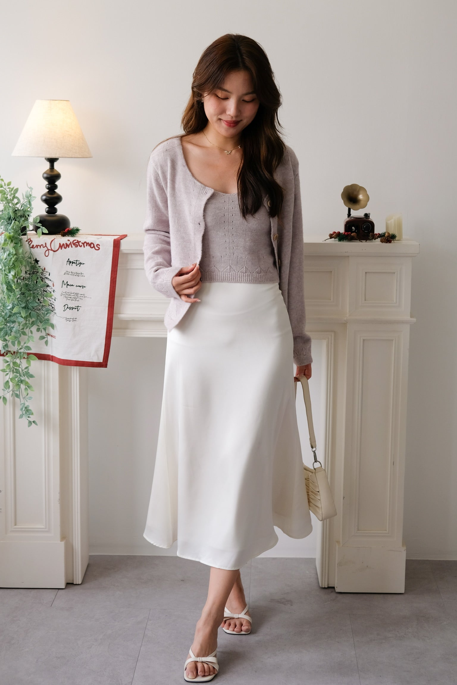 Nicole 2-in-1 Cardigan Set (Purplish Grey)