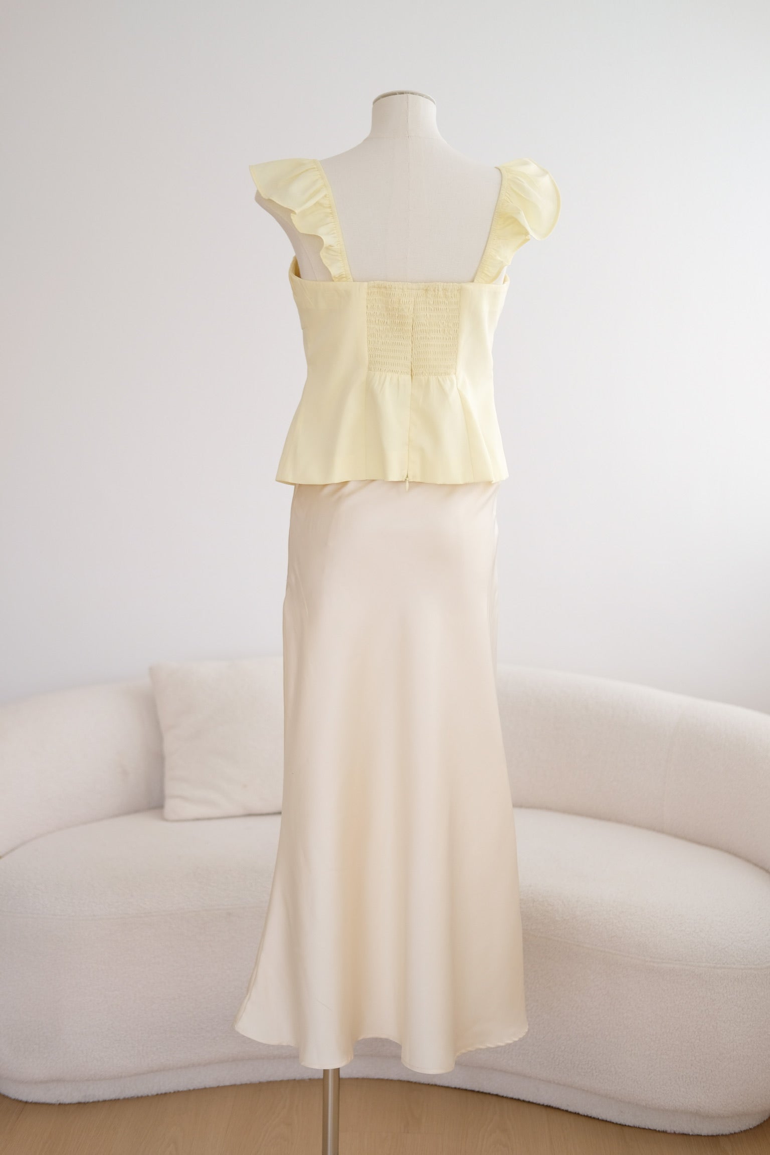 Light Yellow Satin Skirt