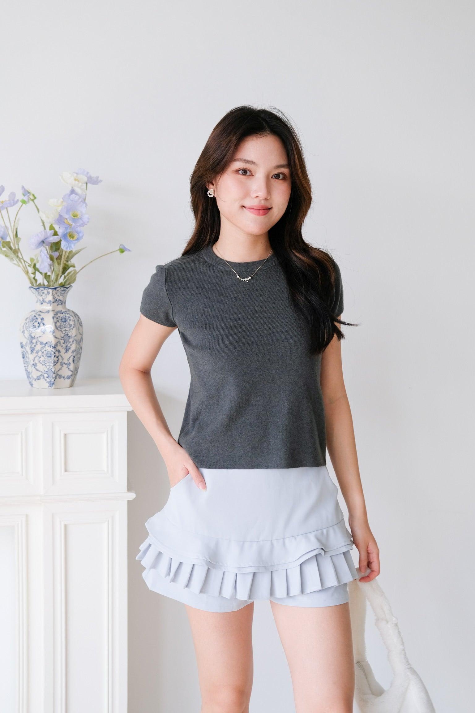 Asa Classic Crew Neck Tee (Dark Grey)