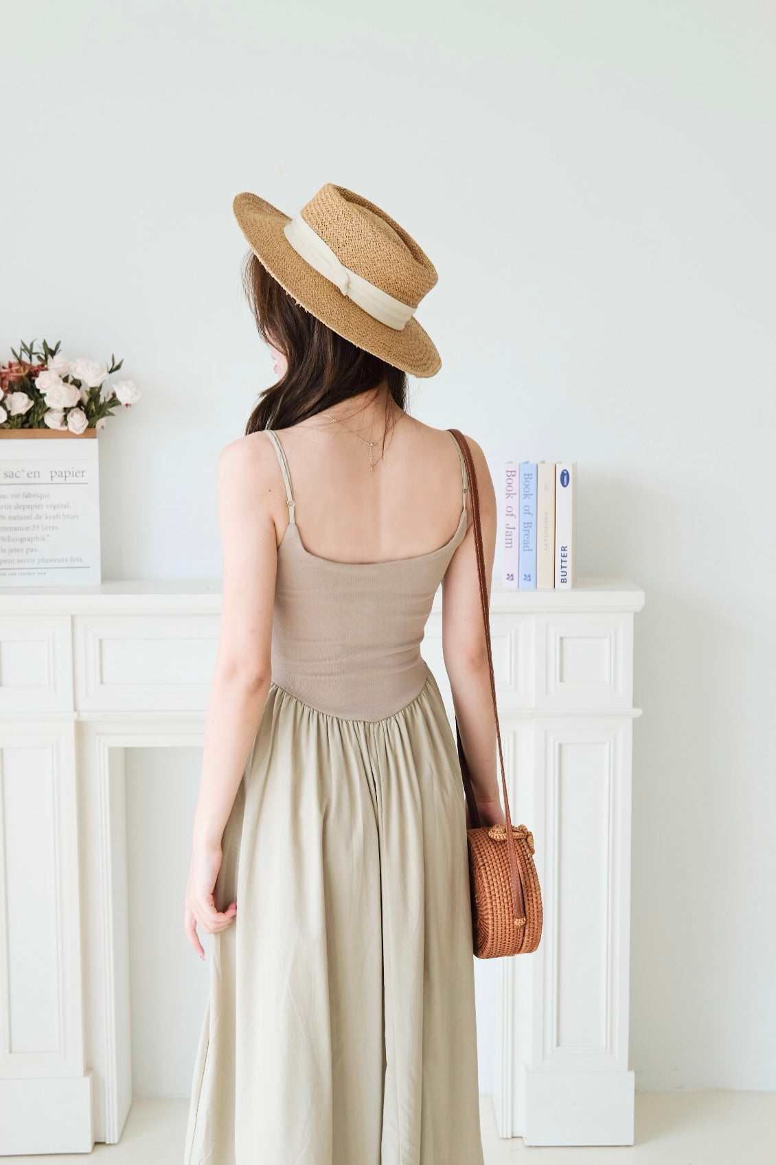 Clara Corset Maxi Dress (Olive)