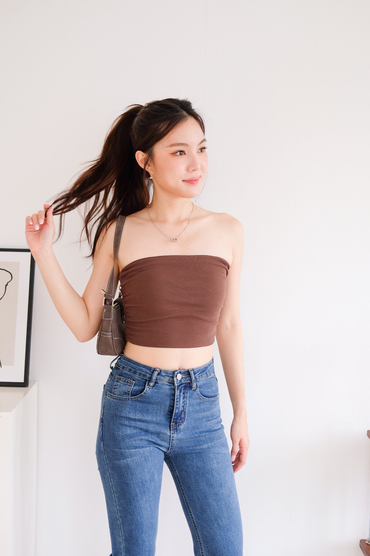 Obsession Tube Crop Top (Mocha)