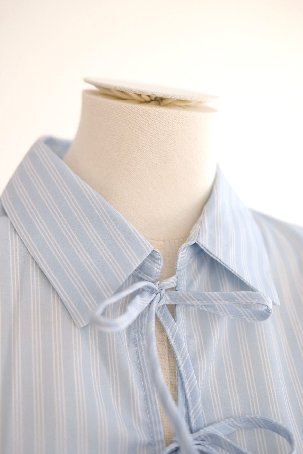 Blue Ribbon Long-Sleeve Collared Top