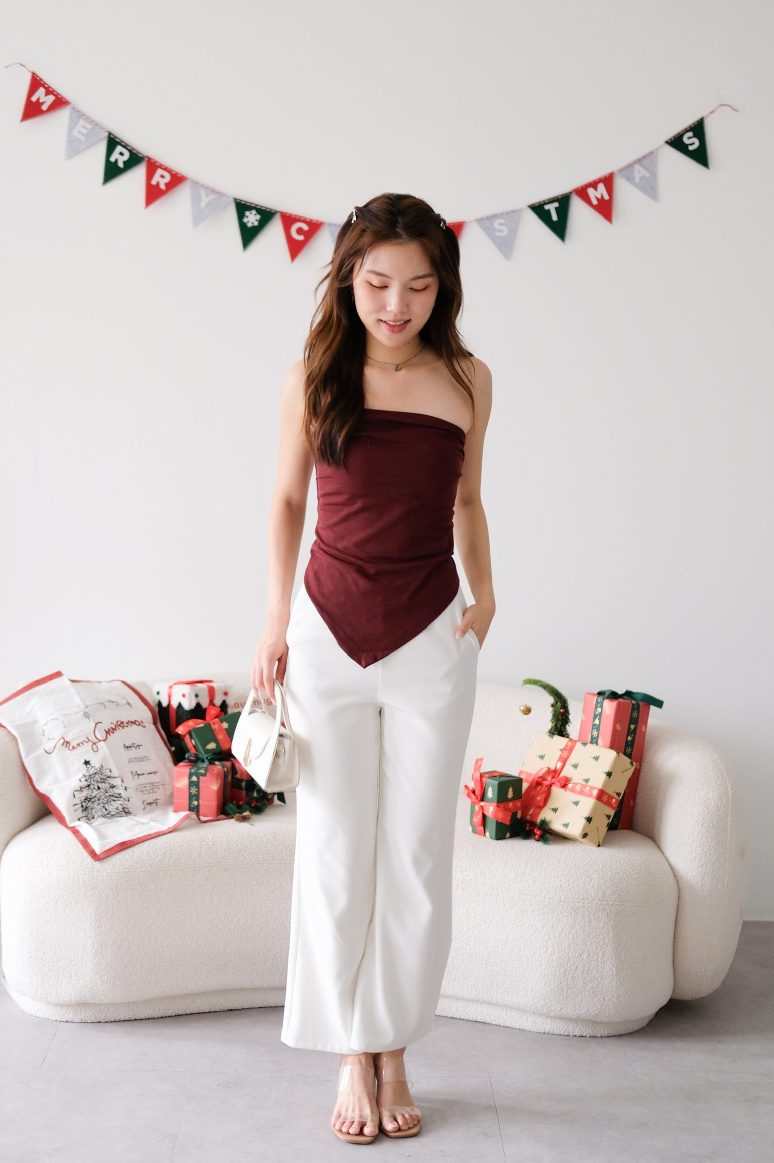 Porter Asymmetrical Tube Top (Wine)