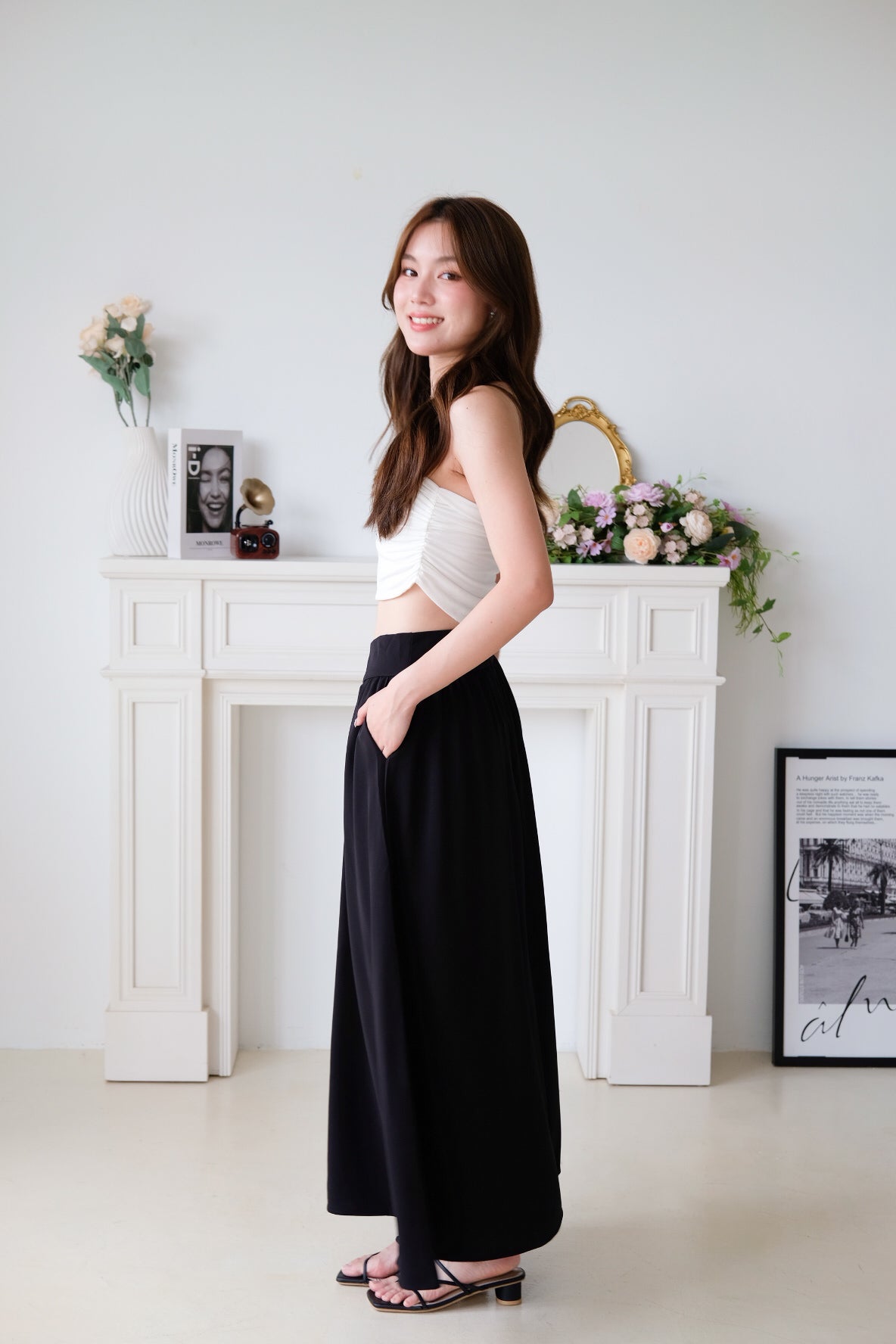 Sophina Skater Maxi Skirt (Black)