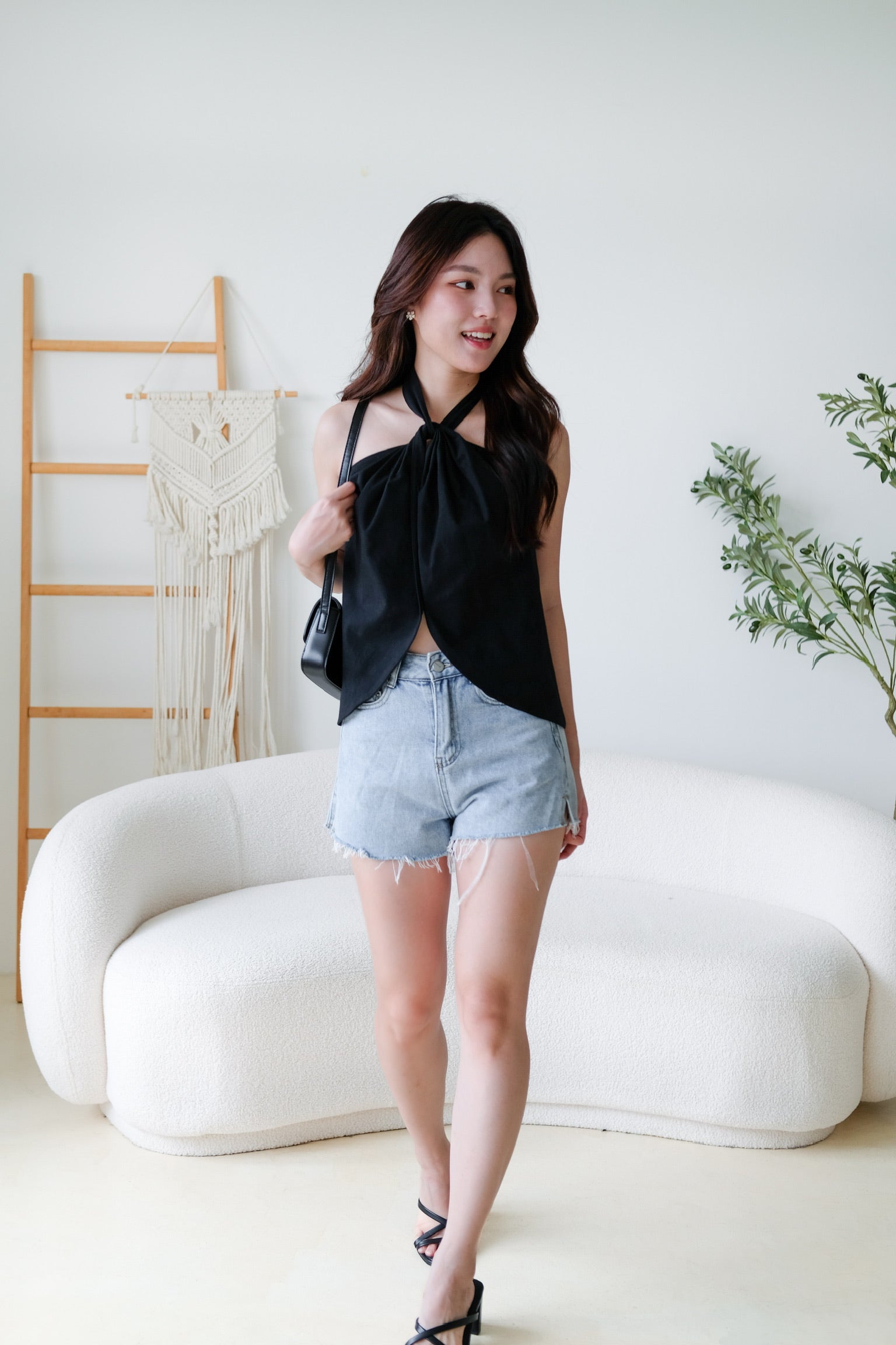 Naylie Halter Muji Top (Black)
