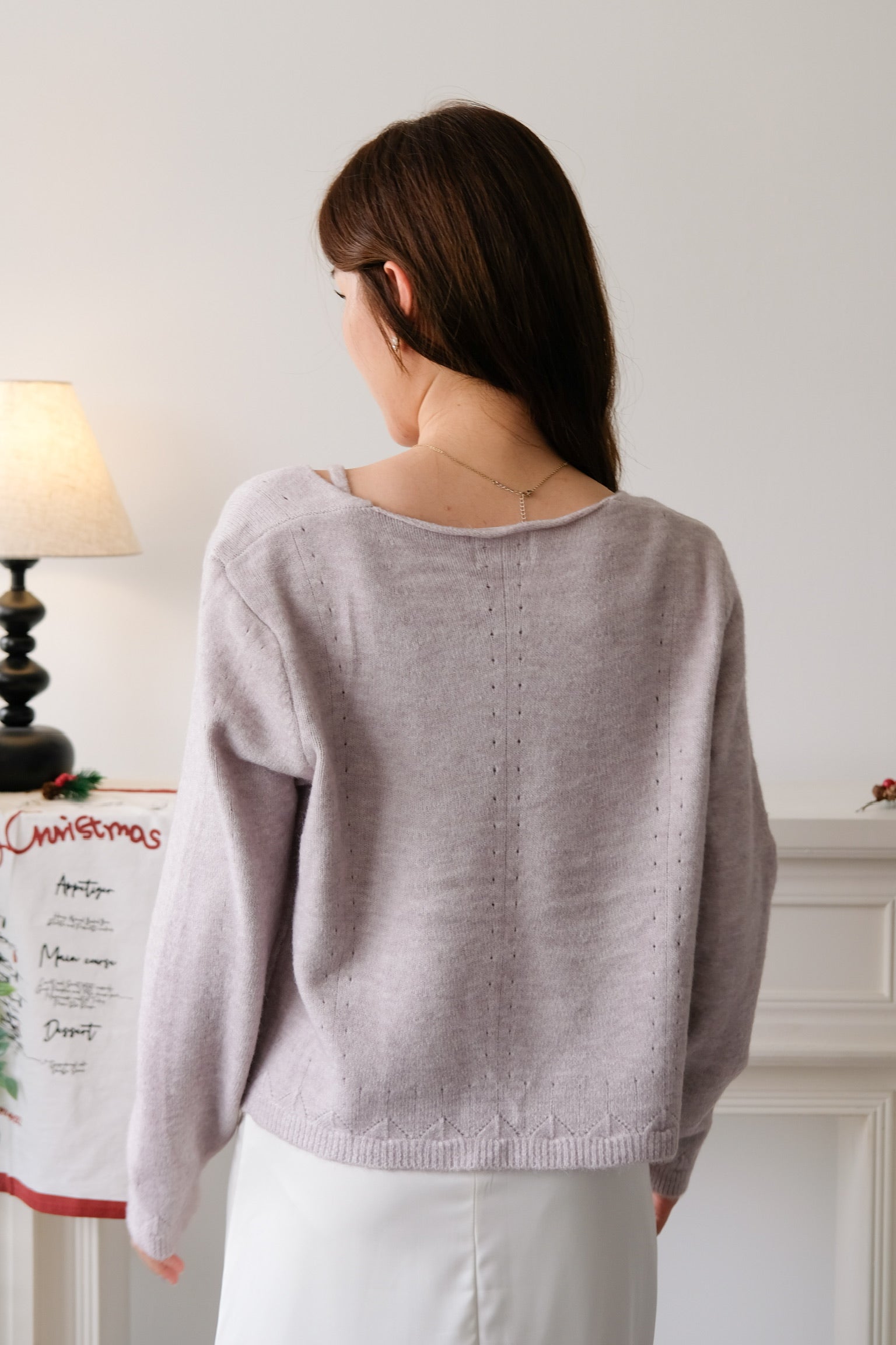 Nicole 2-in-1 Cardigan Set (Purplish Grey)