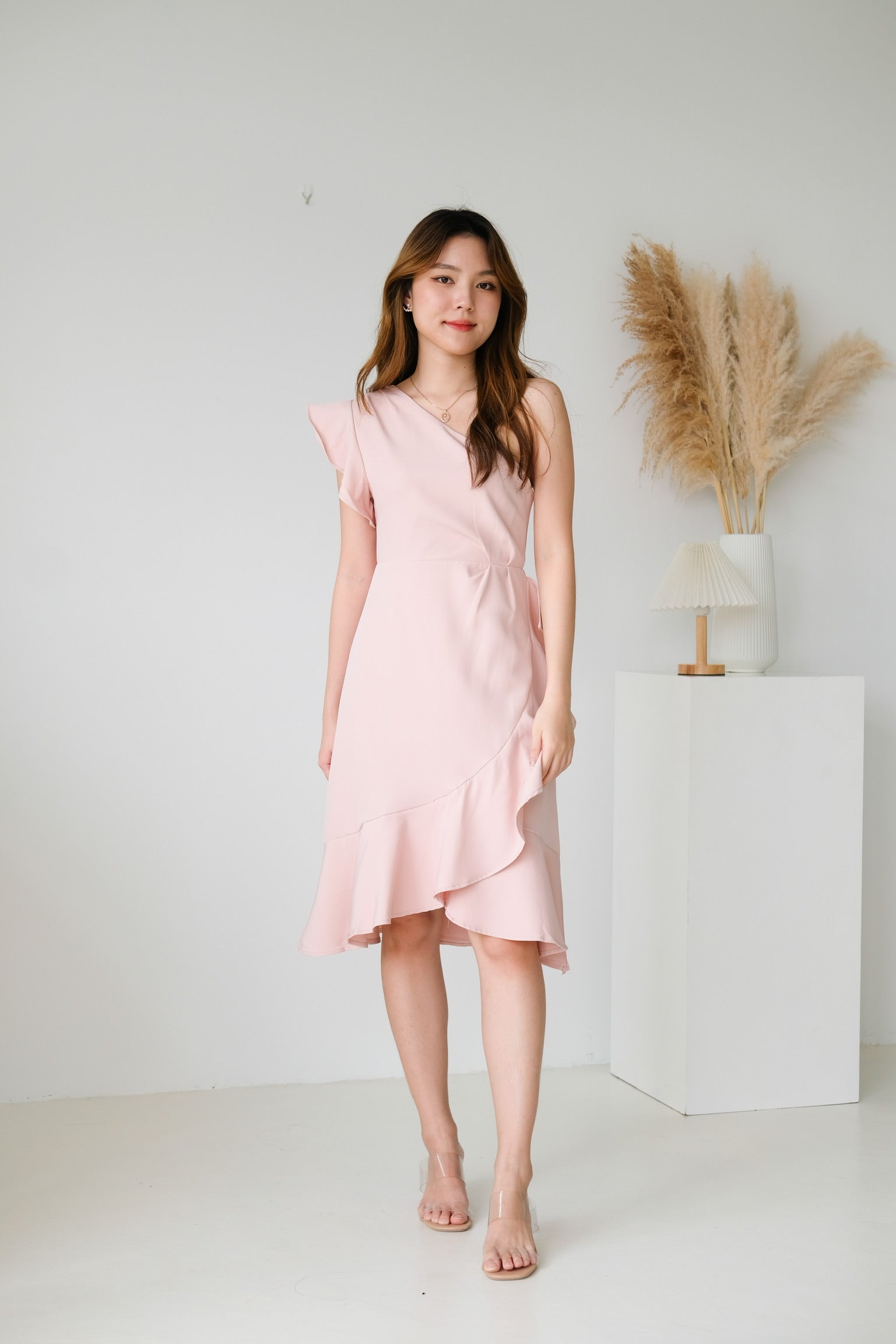 Bianca Toga Ruffle Dress (Pink)
