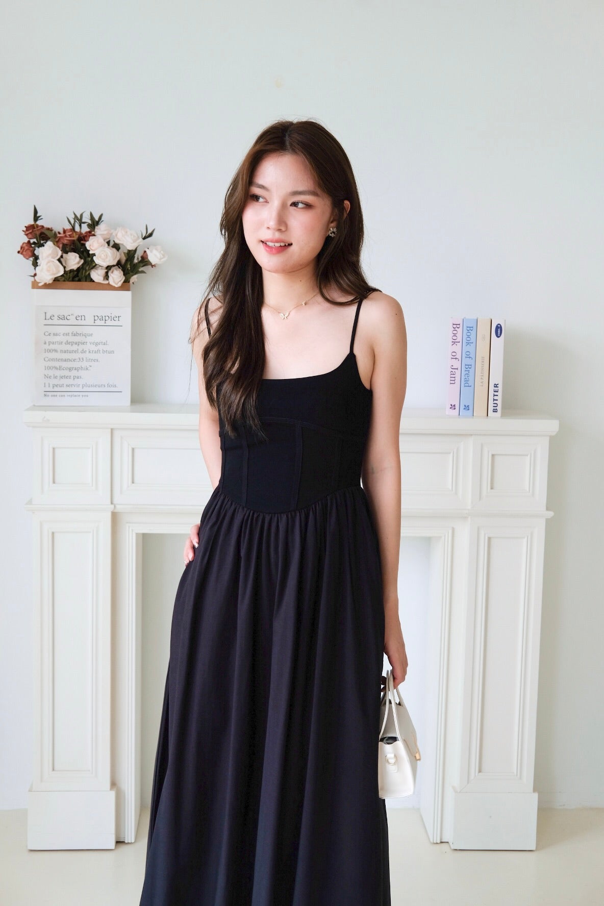 Clara Corset Maxi Dress (Black)