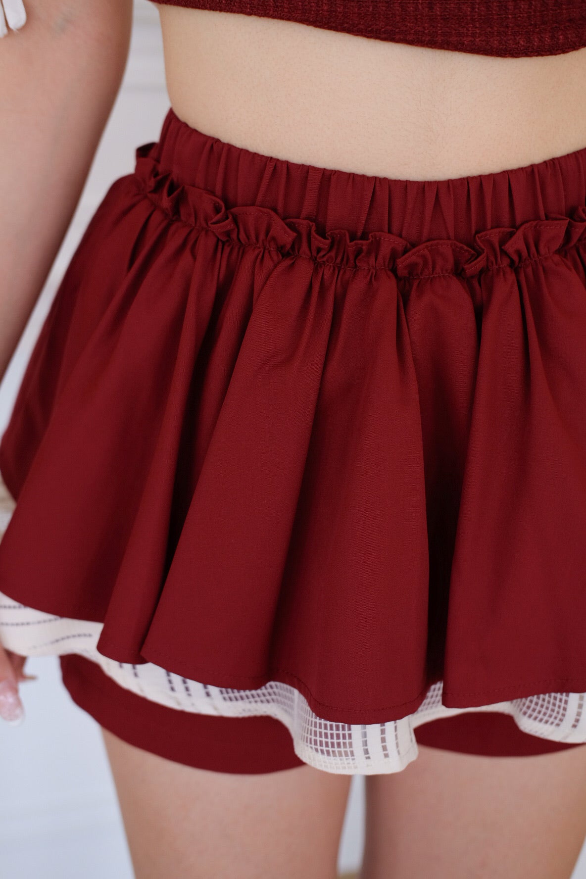 Lenna Ruffle Skorts (Crimson Red)