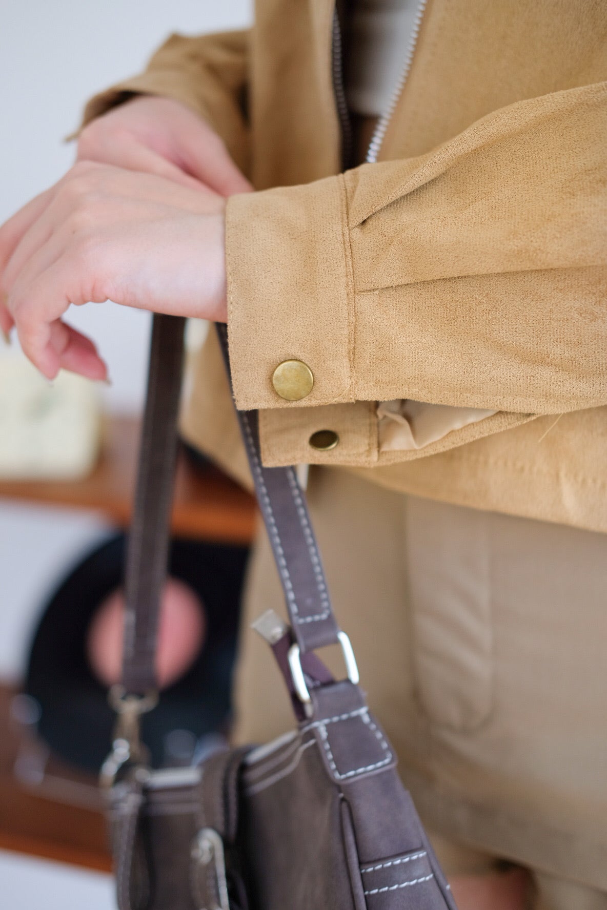 Georgie Suede Jacket (Camel Brown)