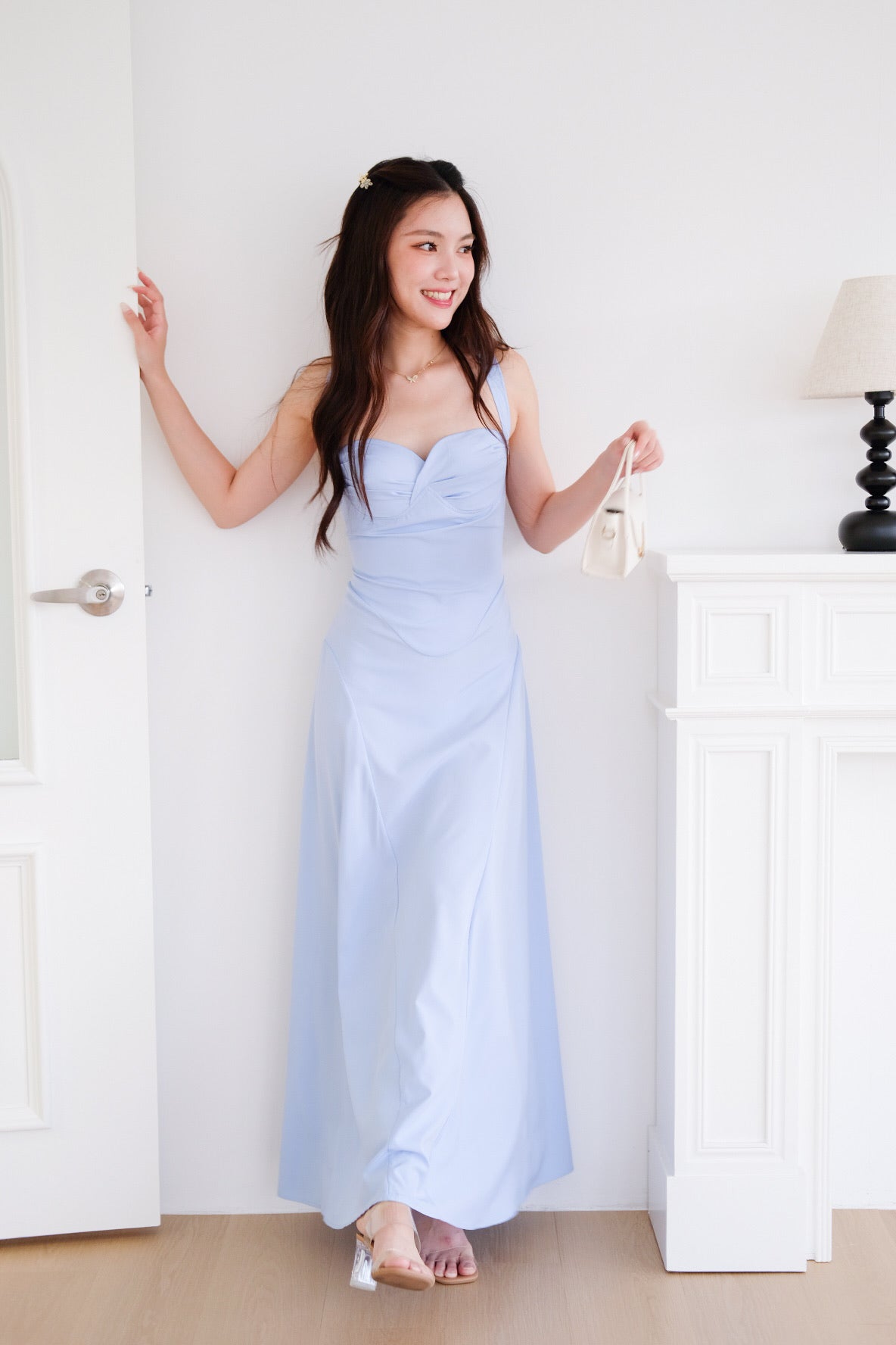 Edelynn Skater Maxi Dress (Powder Blue)