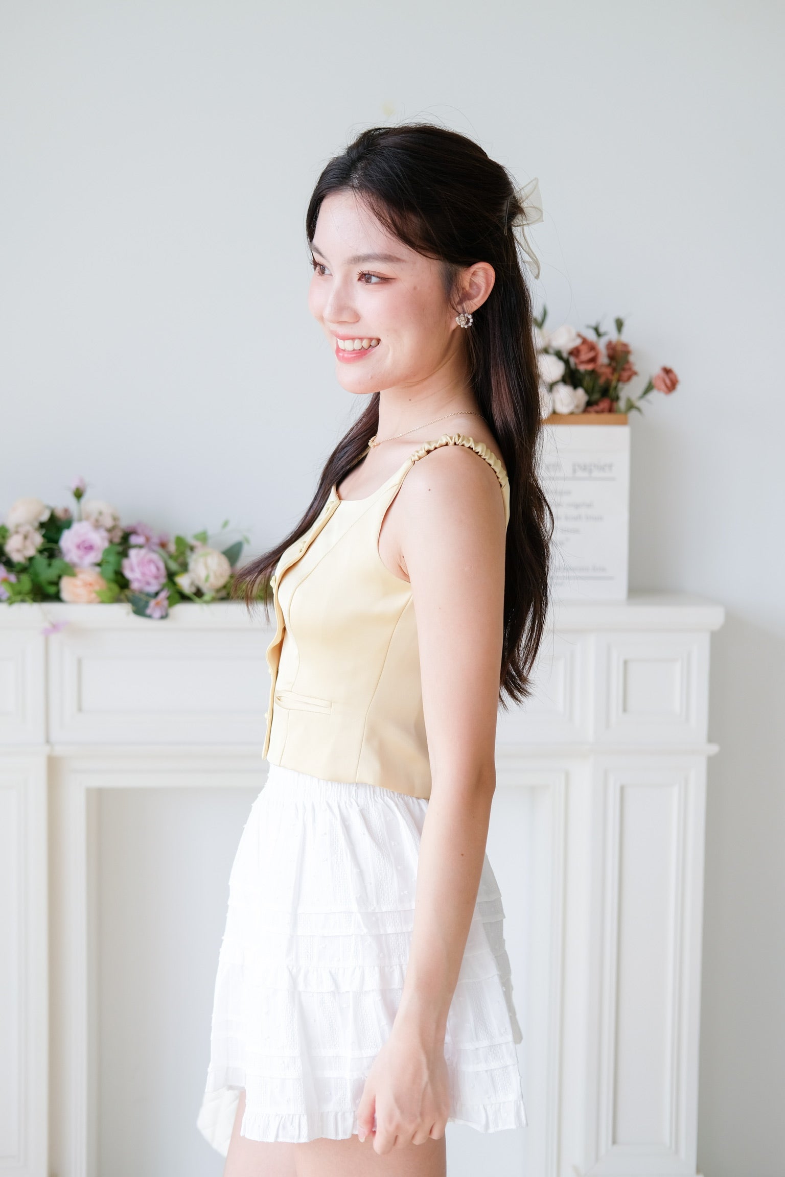Maribelle Ribbon Scoop Top (Lemonade Yellow)