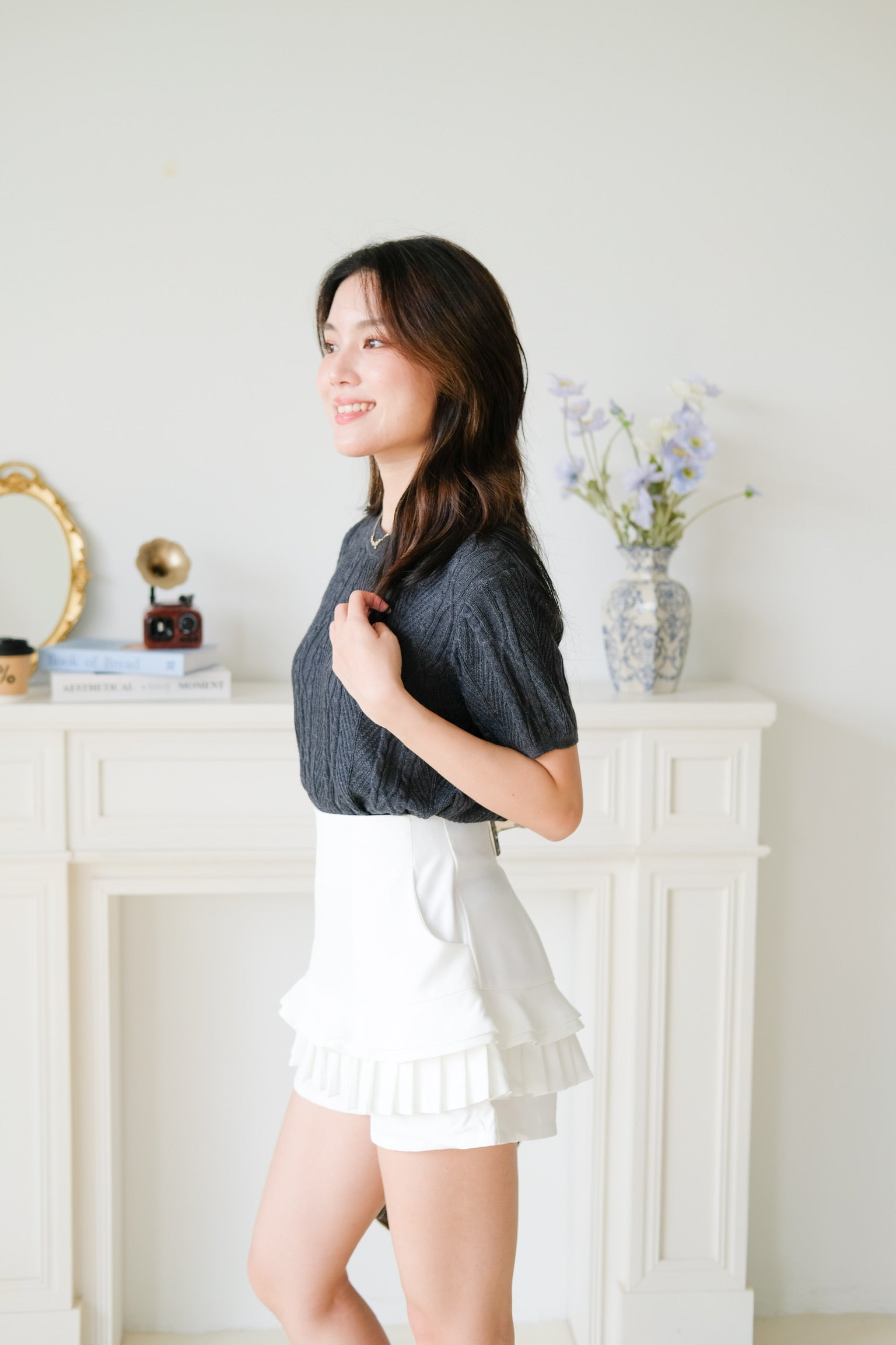 Carey Knit Tee (Dark Grey)