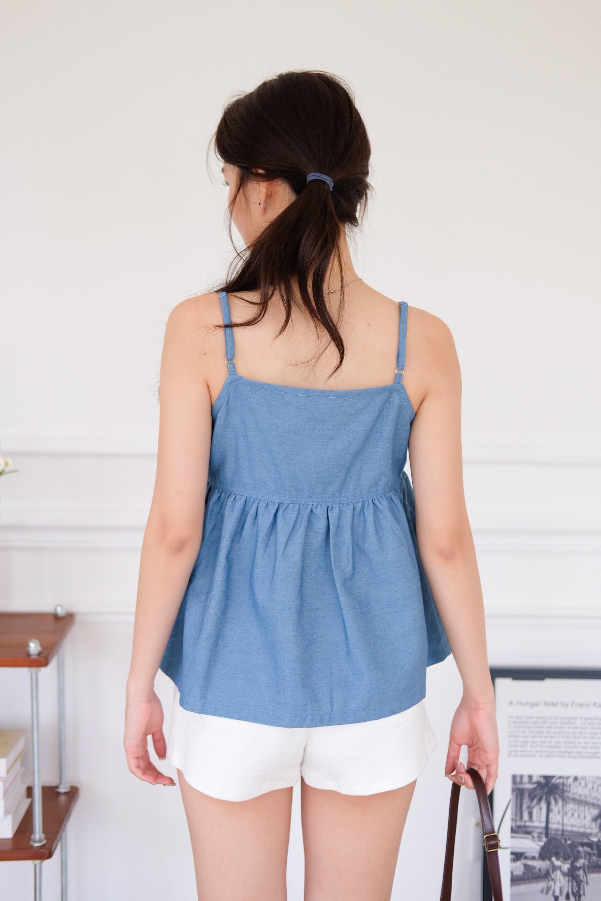 Mabelle Ribbon Babydoll Top (Light Blue)