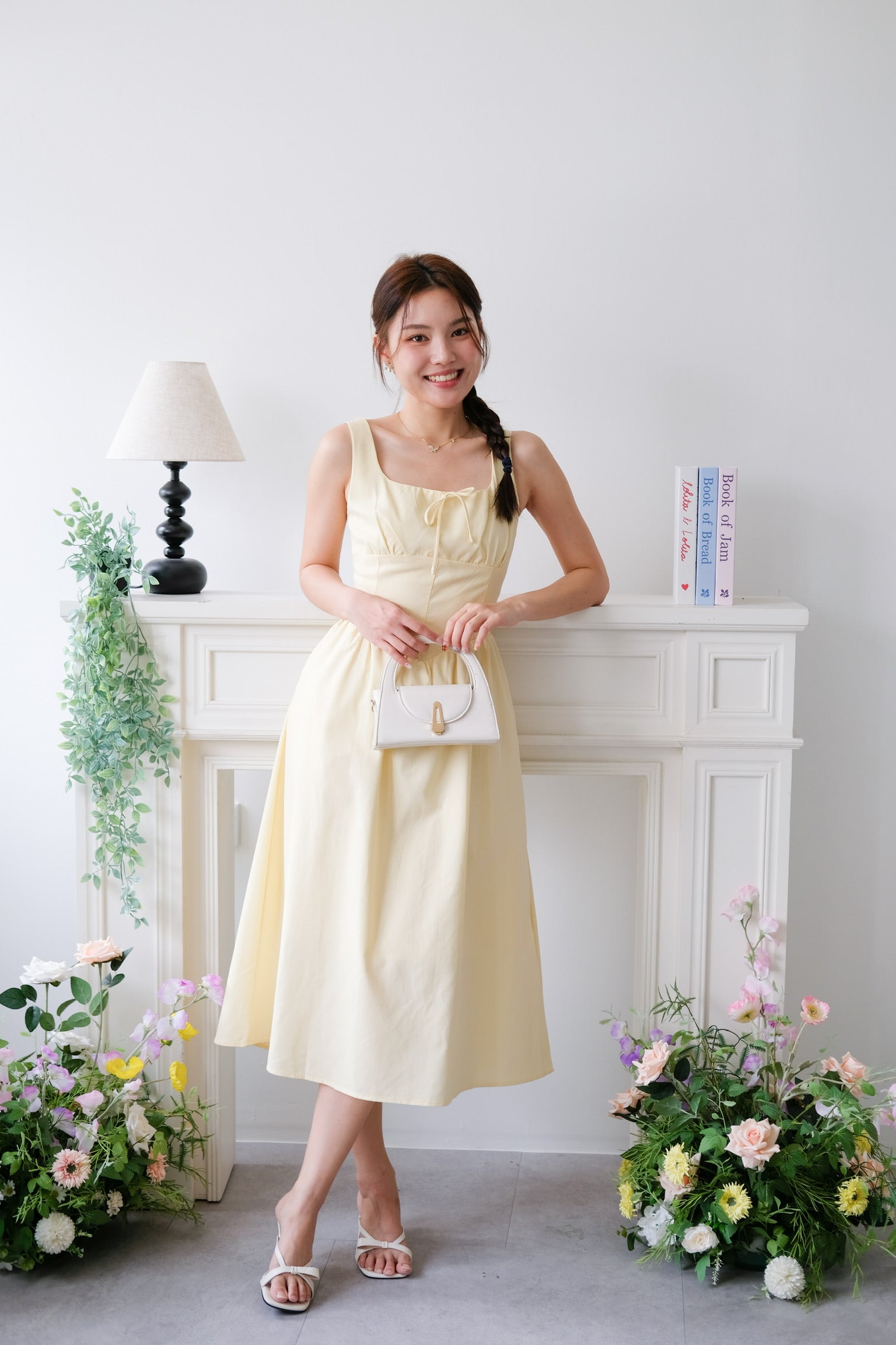 Carmie Thick Waist Midaxi Dress (Daffodil Yellow)