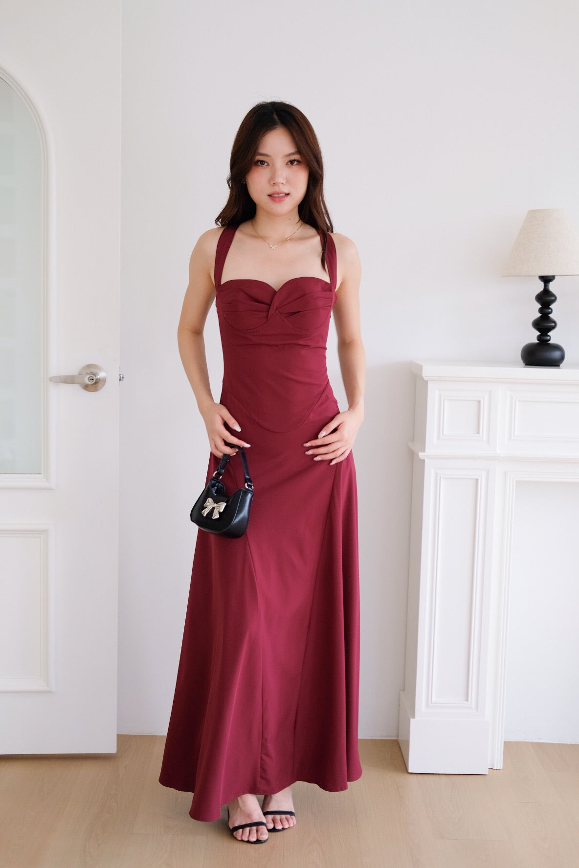 Edelynn Skater Maxi Dress (Wine)