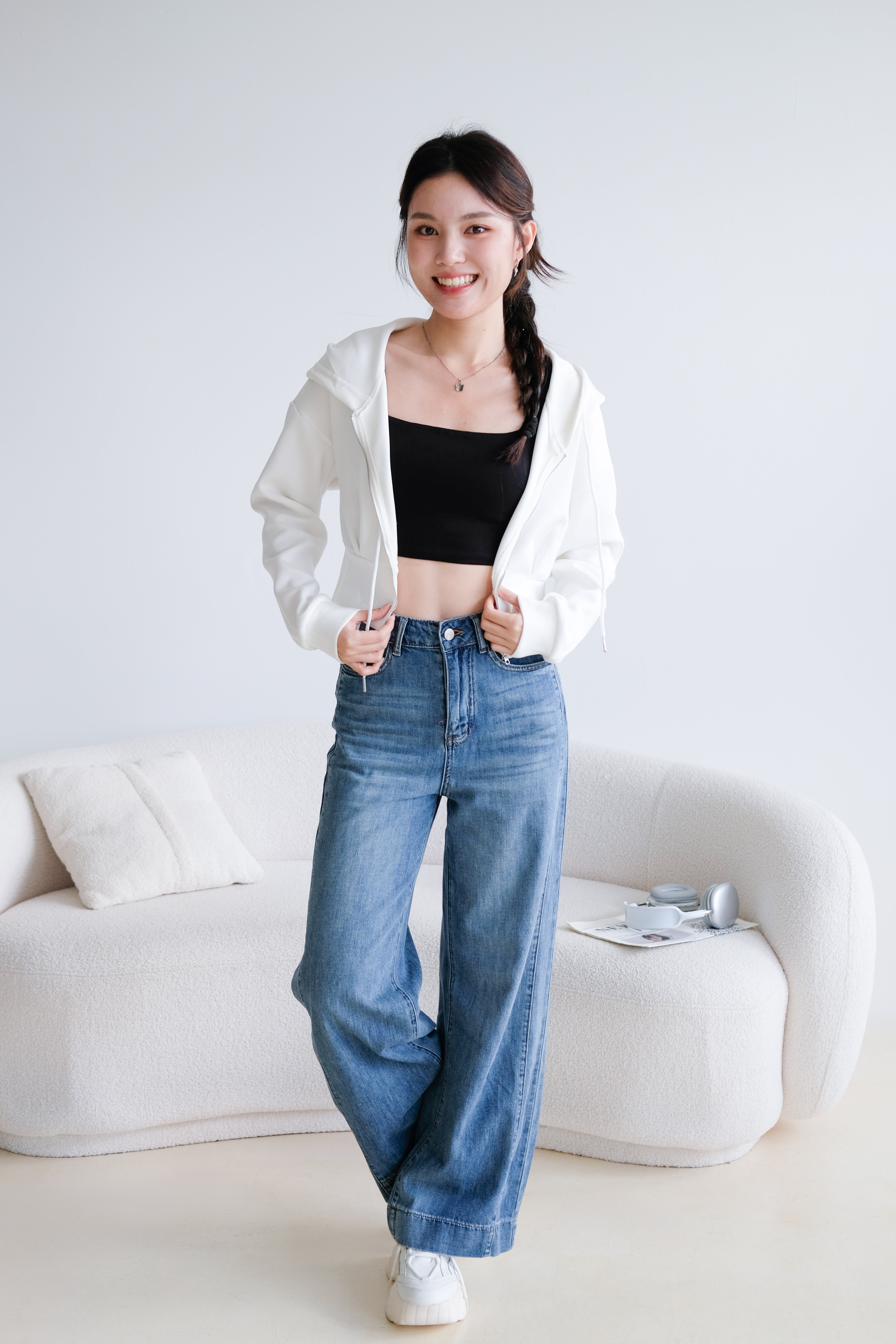 Time Out Flare Soft Denim Jeans (Dark Blue)