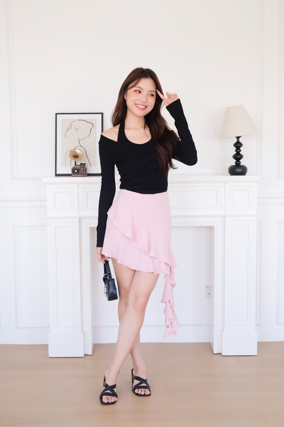 Alicia Ballet Halter 2-in-1 Top (Black)