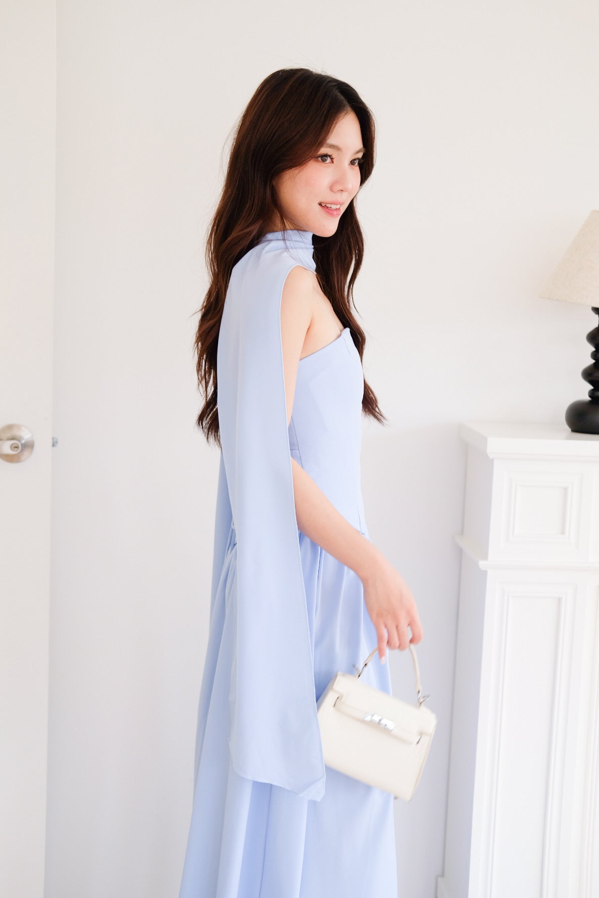 Kimberly Tube Sash Maxi Dress (Powder Blue)