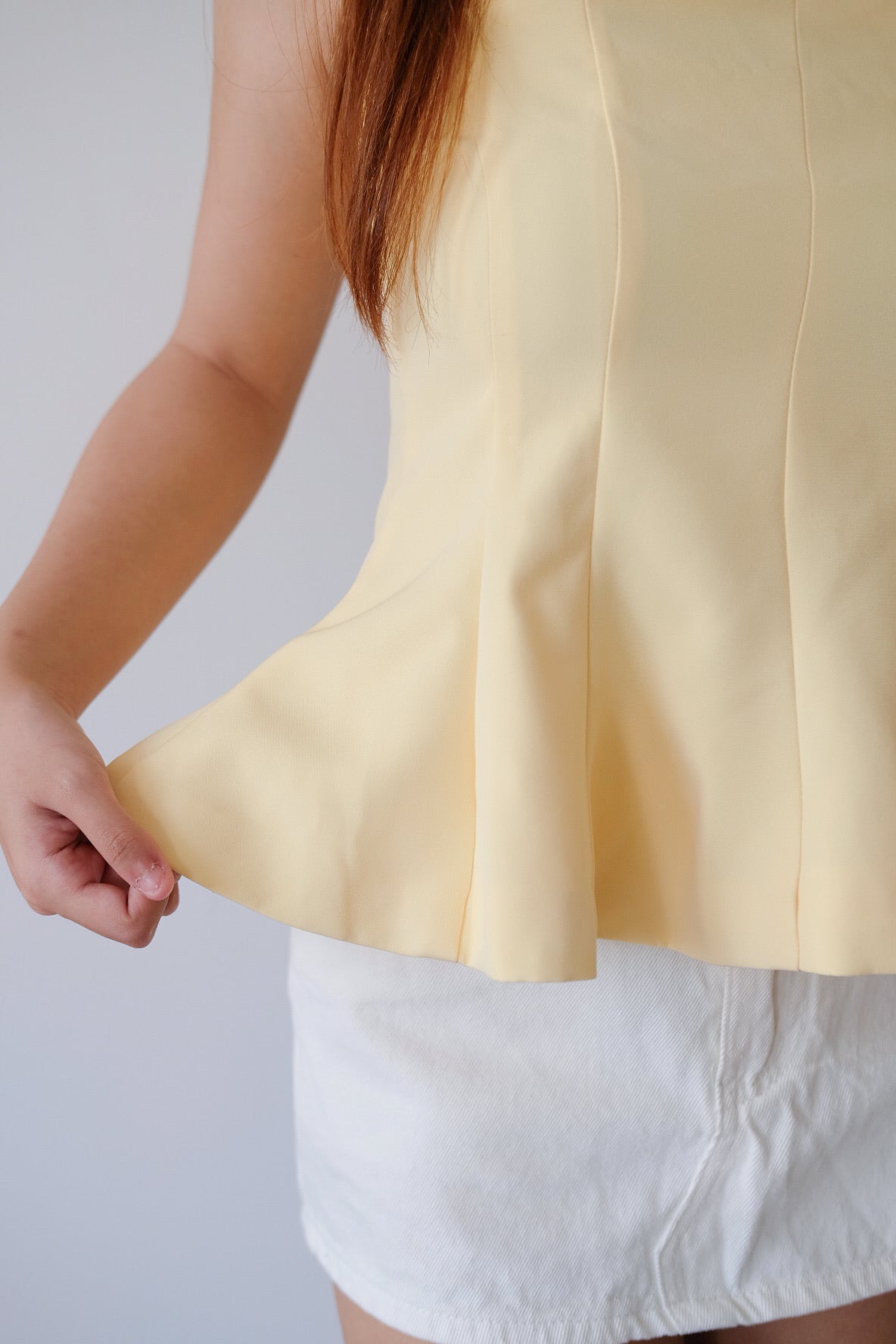 Yellow Tube Ruffle Hem Top