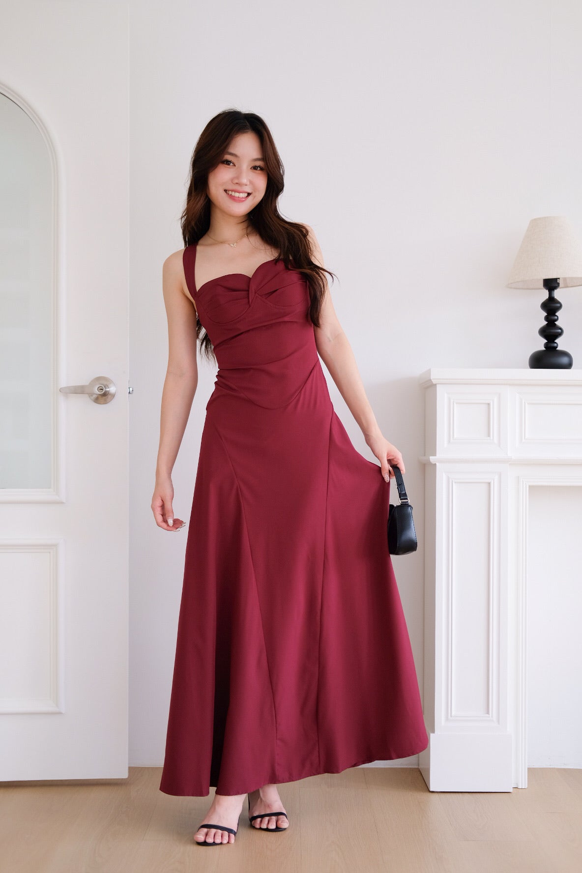Edelynn Skater Maxi Dress (Wine)