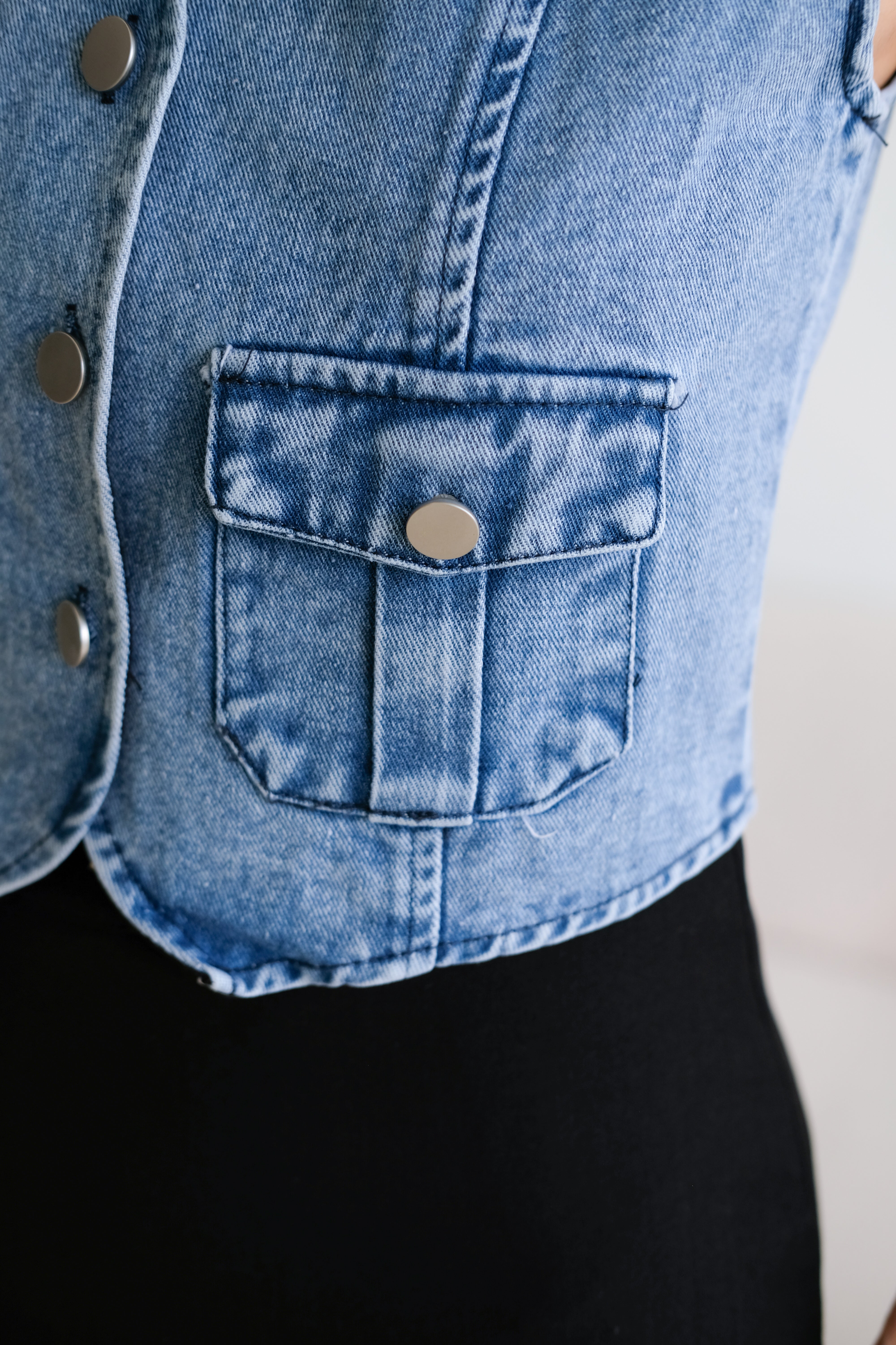 Tricia Denim Vest Top (Light Blue)