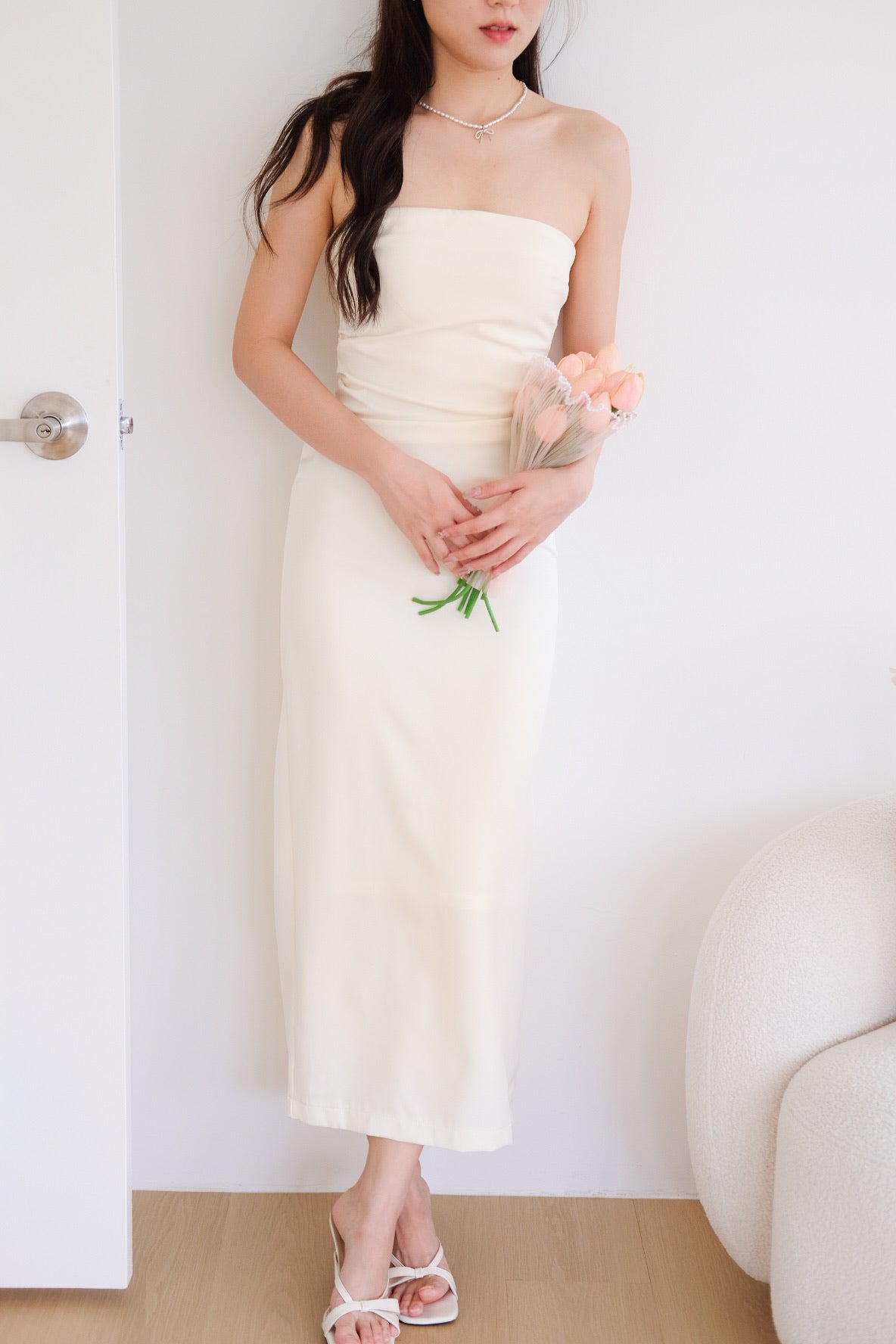 Whitney Tube Maxi Dress (Cream)