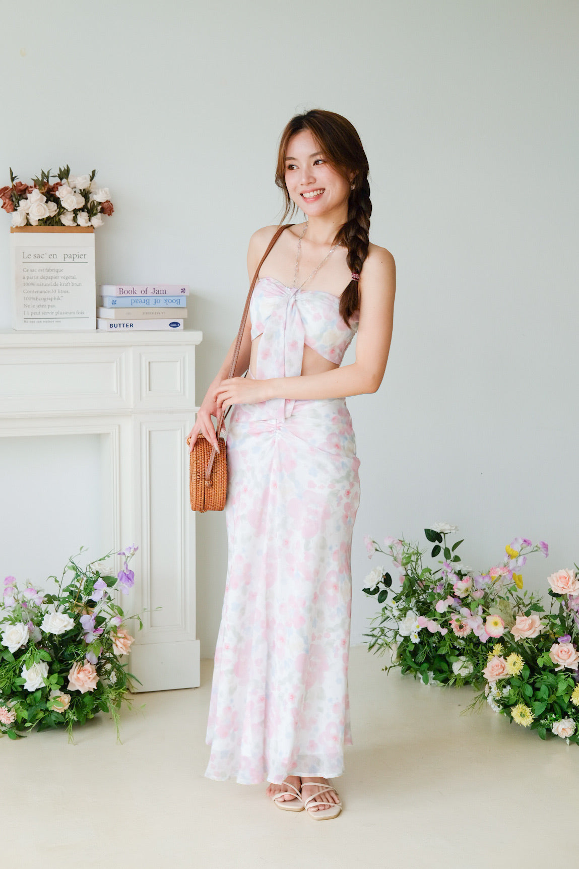 Neo Floral Beach 2 in 1 Set (Floral White)