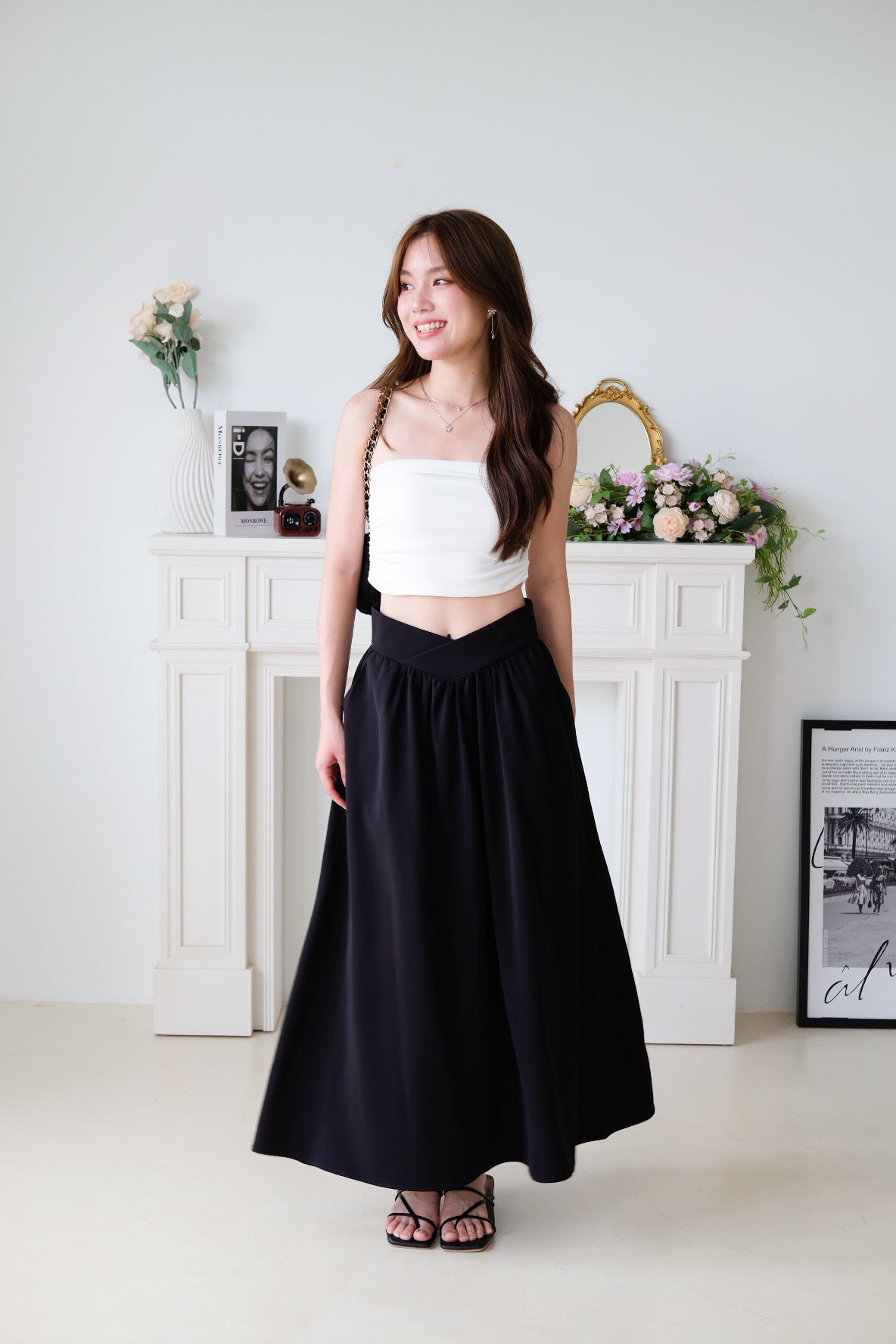 Sophina Skater Maxi Skirt (Black)