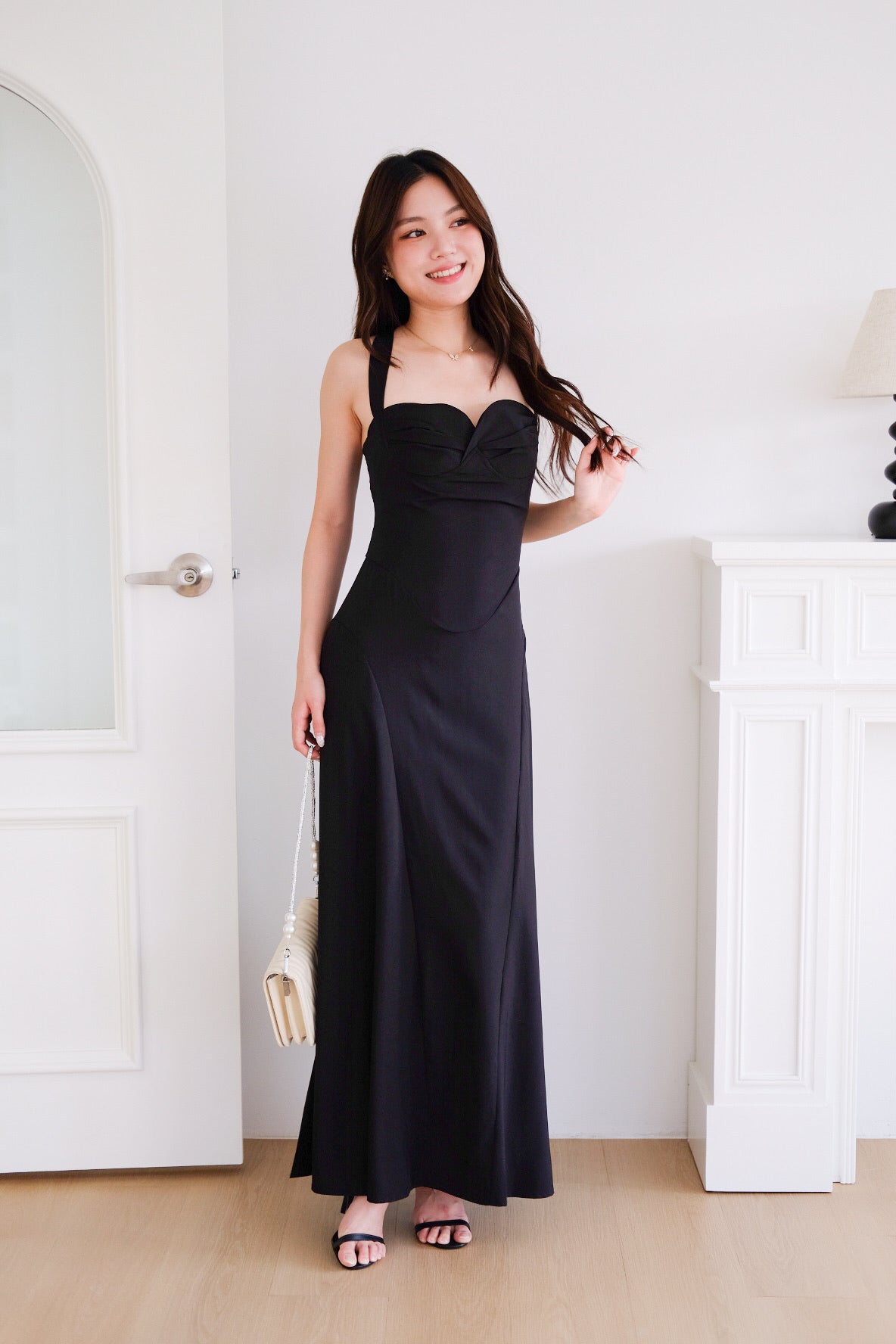 Edelynn Skater Maxi Dress (Black)