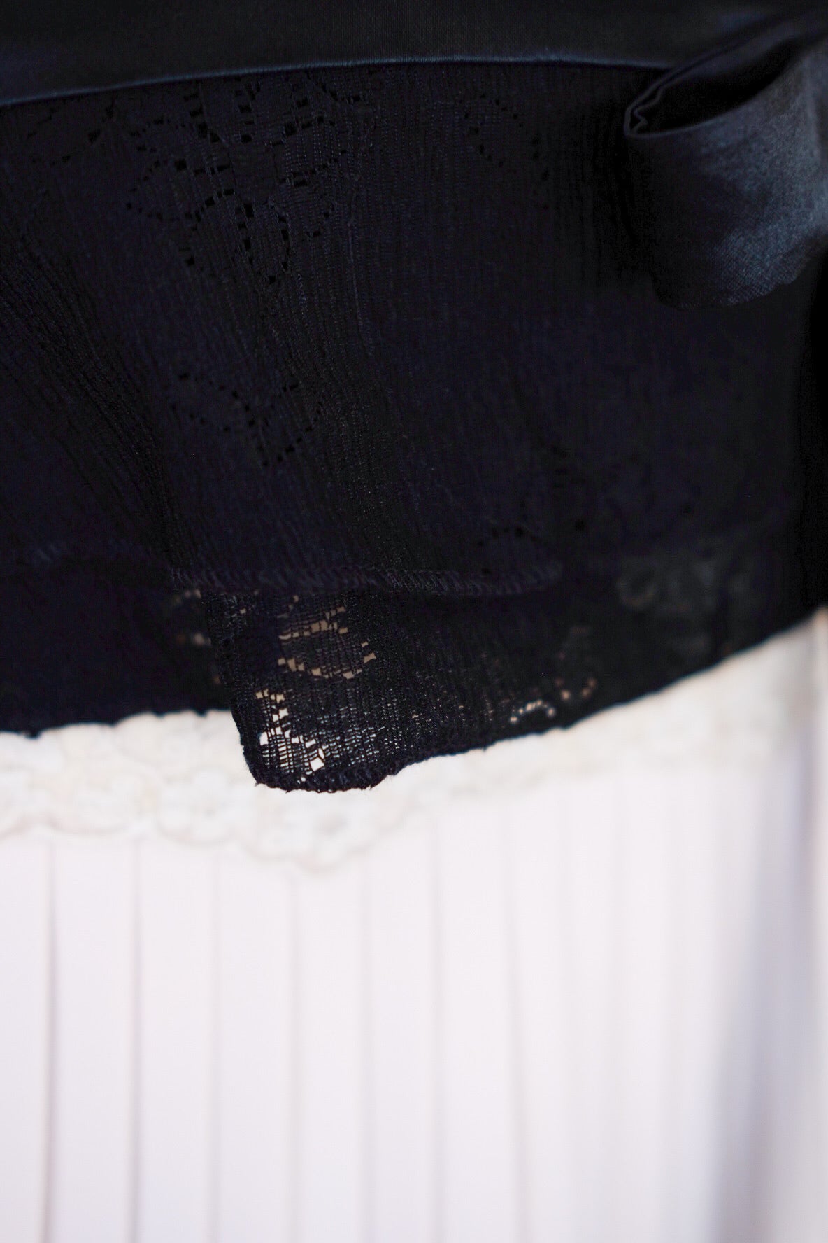 Cora Brocade Ribbon Tube Top (Black)