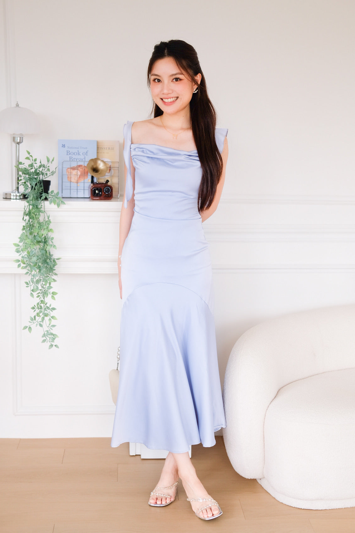 Marina Ruffle Mermaid Maxi Dress (Frost Blue)