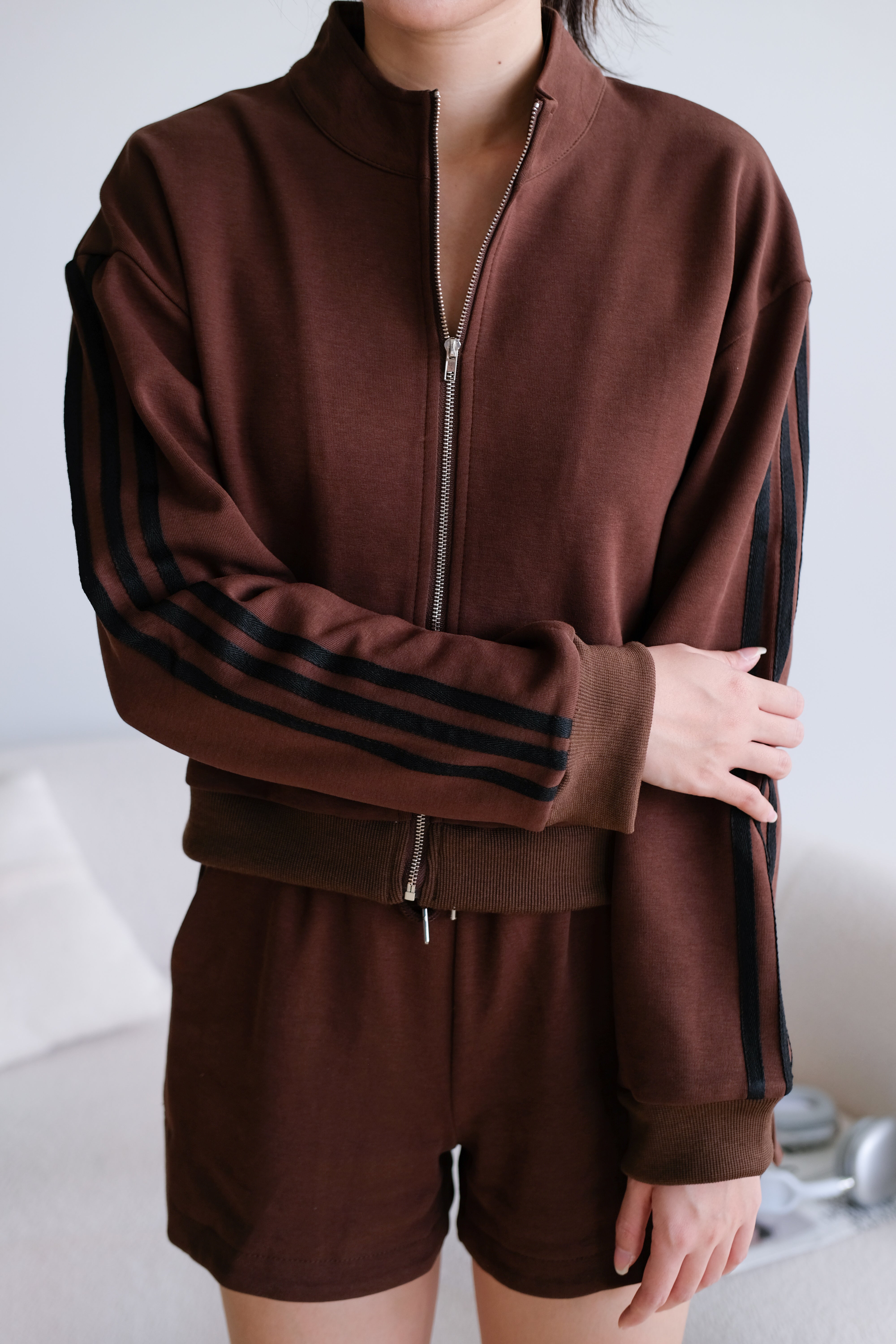 Day Off Stripes Lounge Set (Mocha)