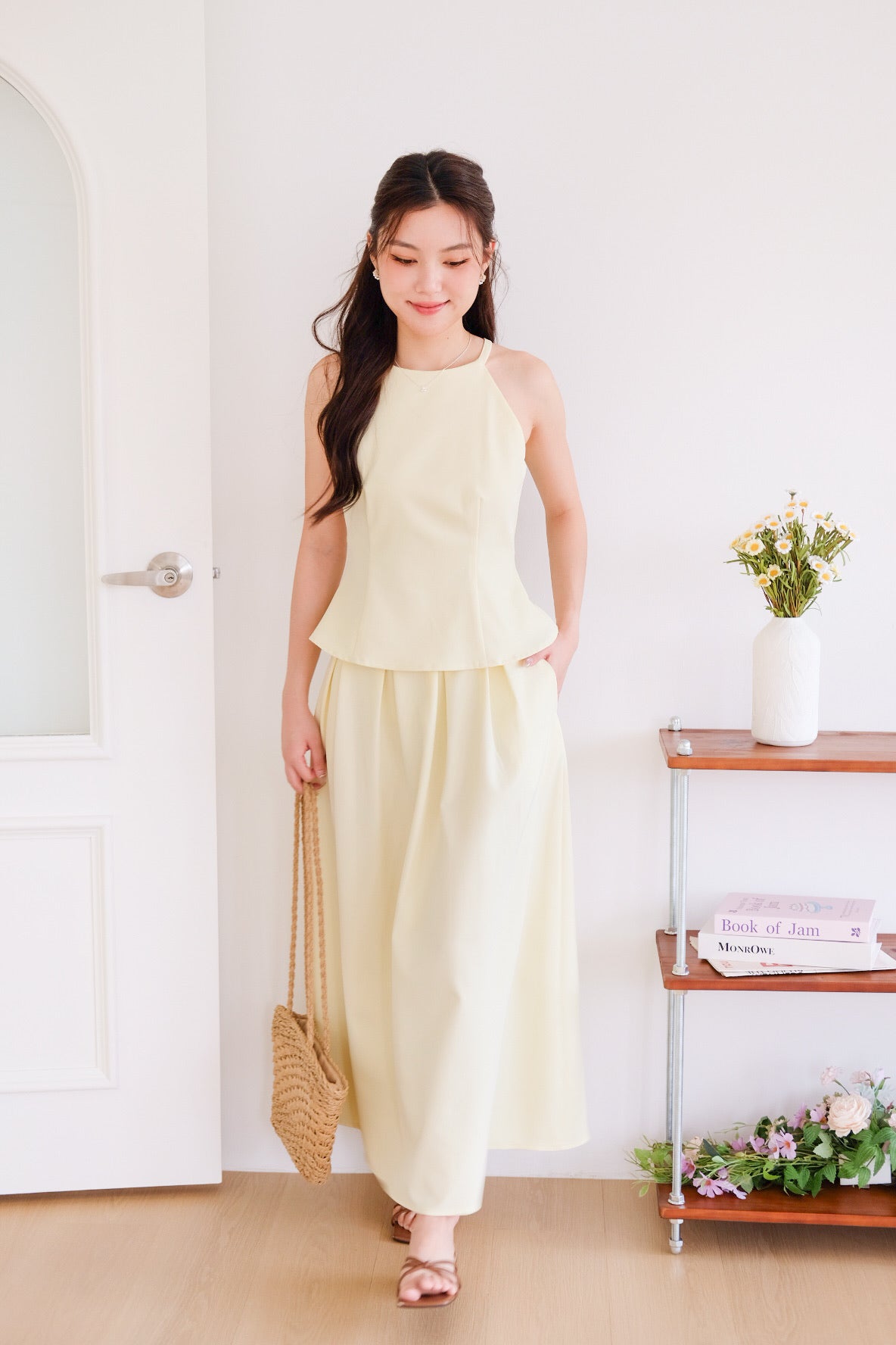 Agnes Halter Maxi Set (Light Yellow)