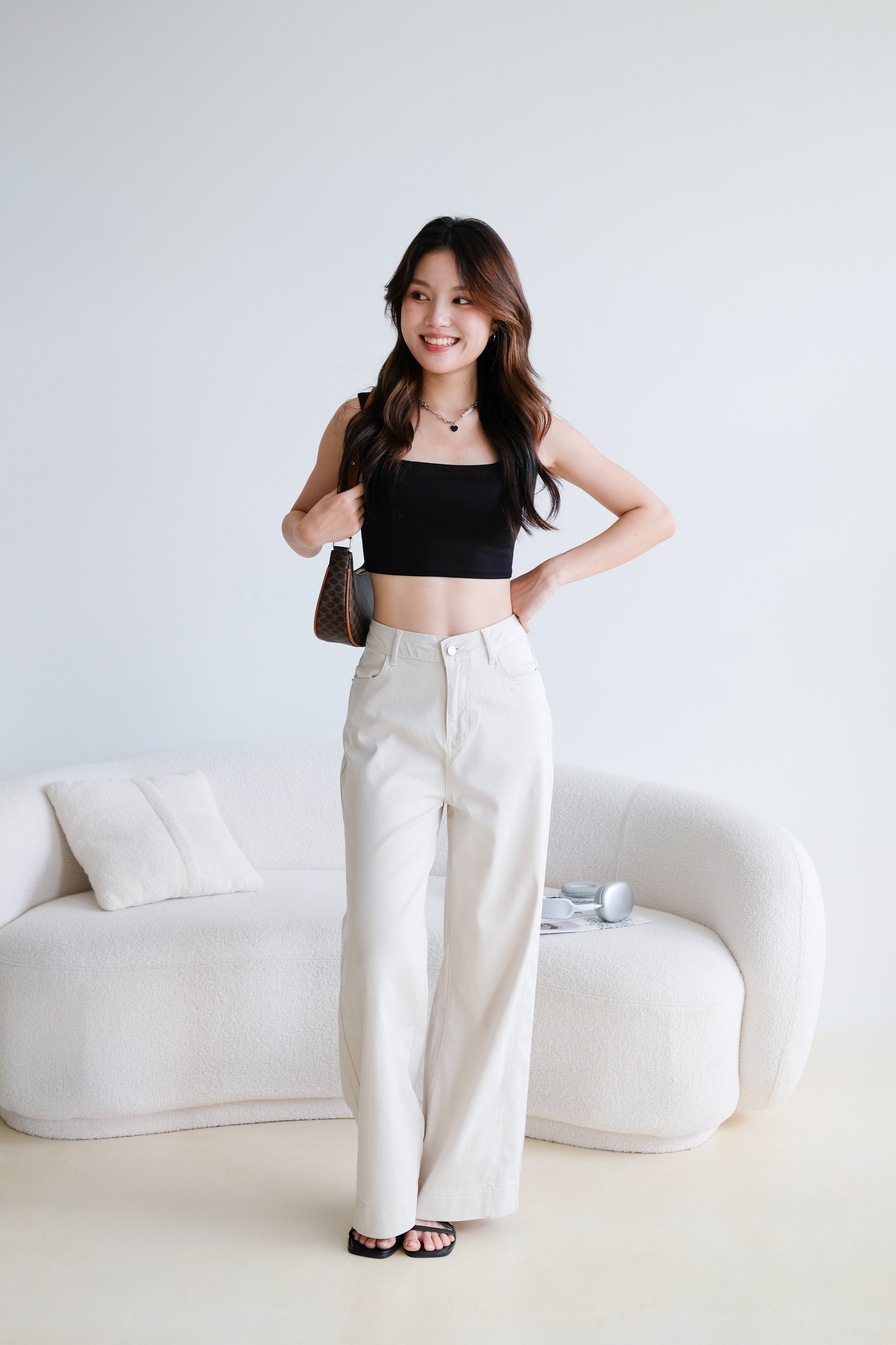 Time Out Flare Soft Denim Jeans (Cream)