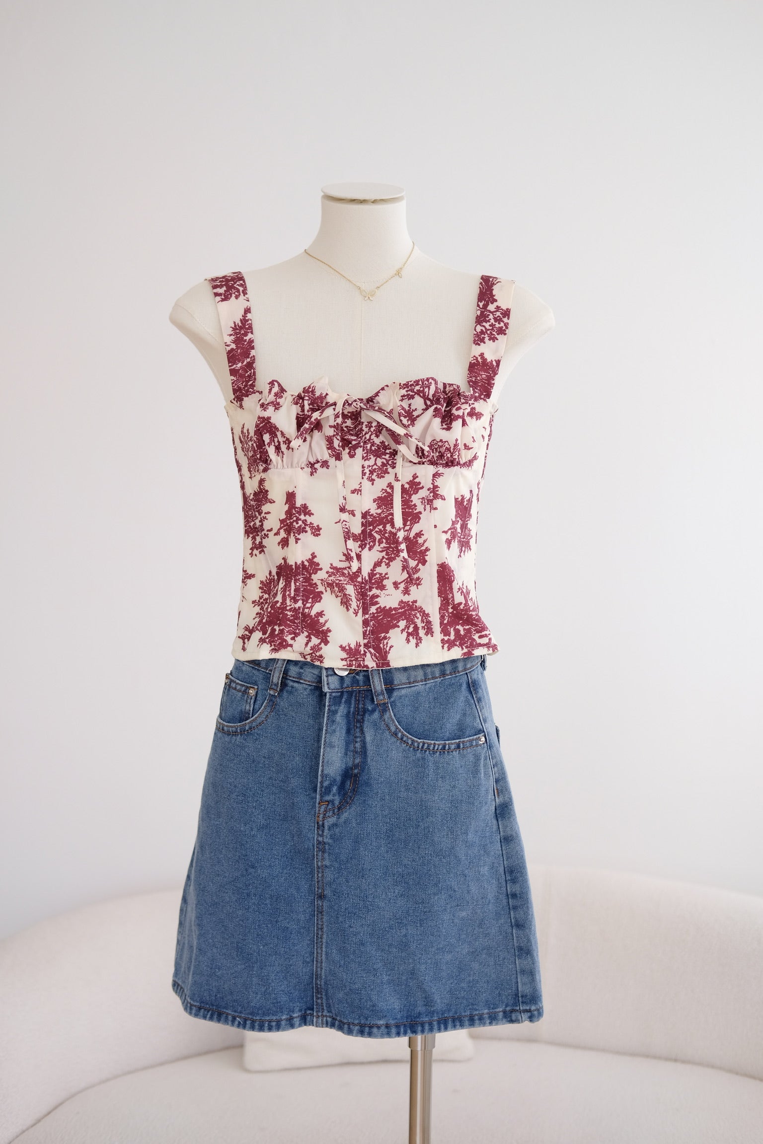 Red Ribbon Cropped Top