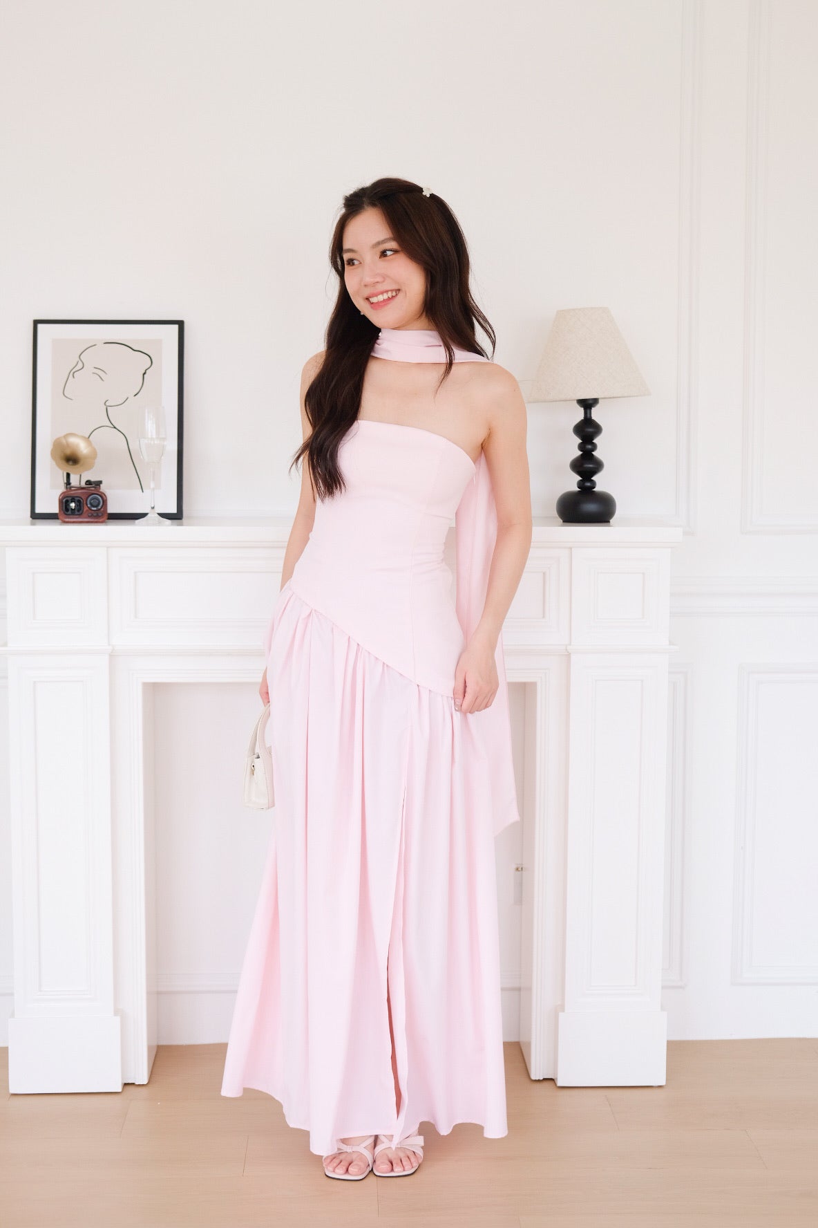 Kimberly Tube Sash Maxi Dress (Baby Pink)