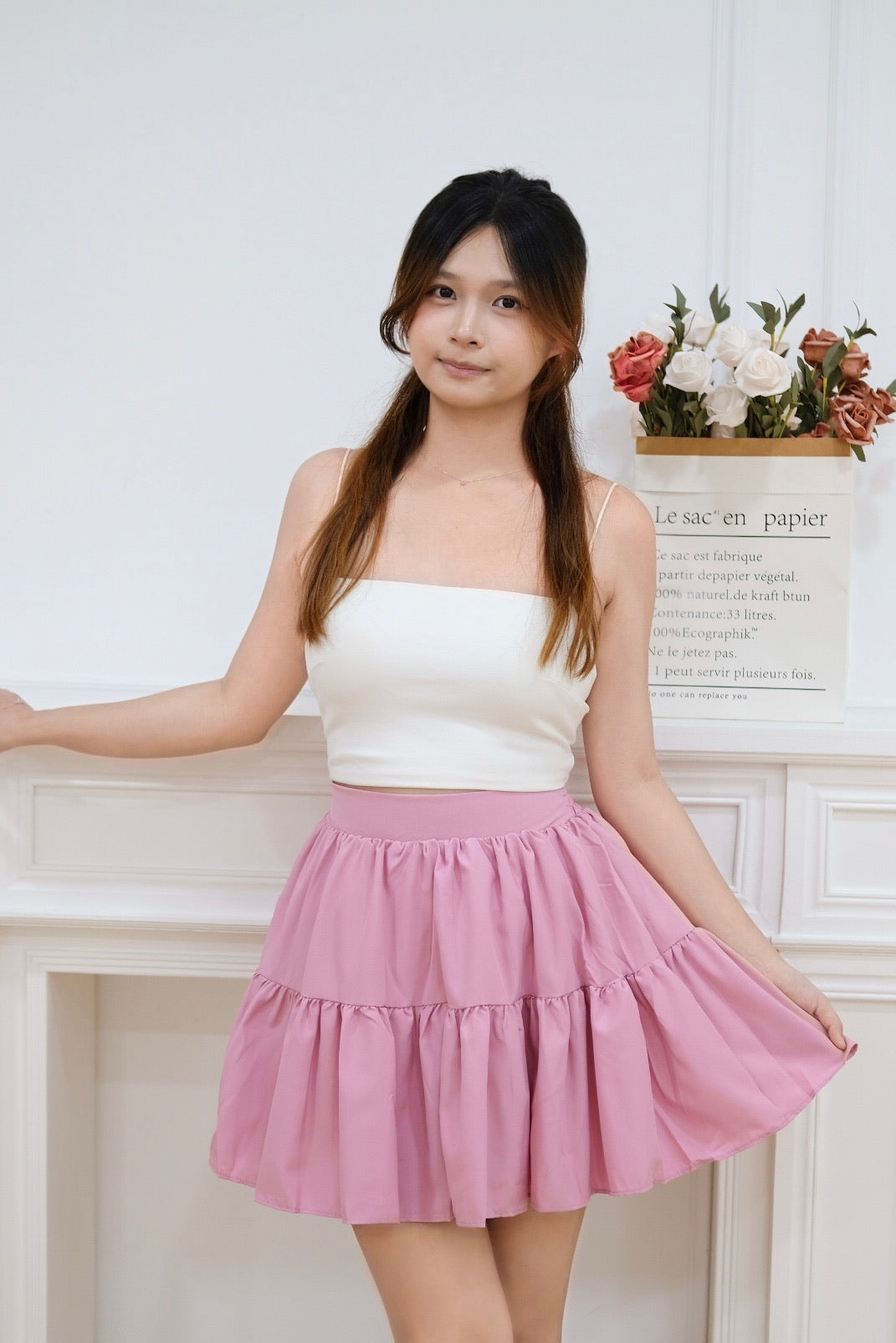 Pink Bubble Tired Skirt