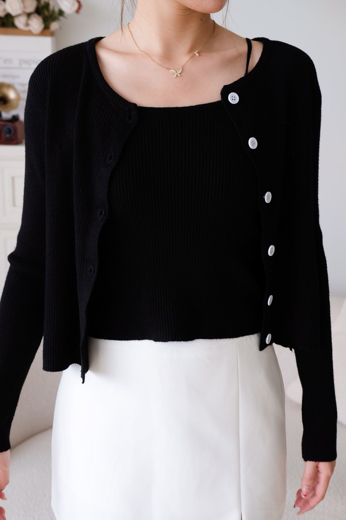 Joe Soft Knit Cardigan Set (Black)