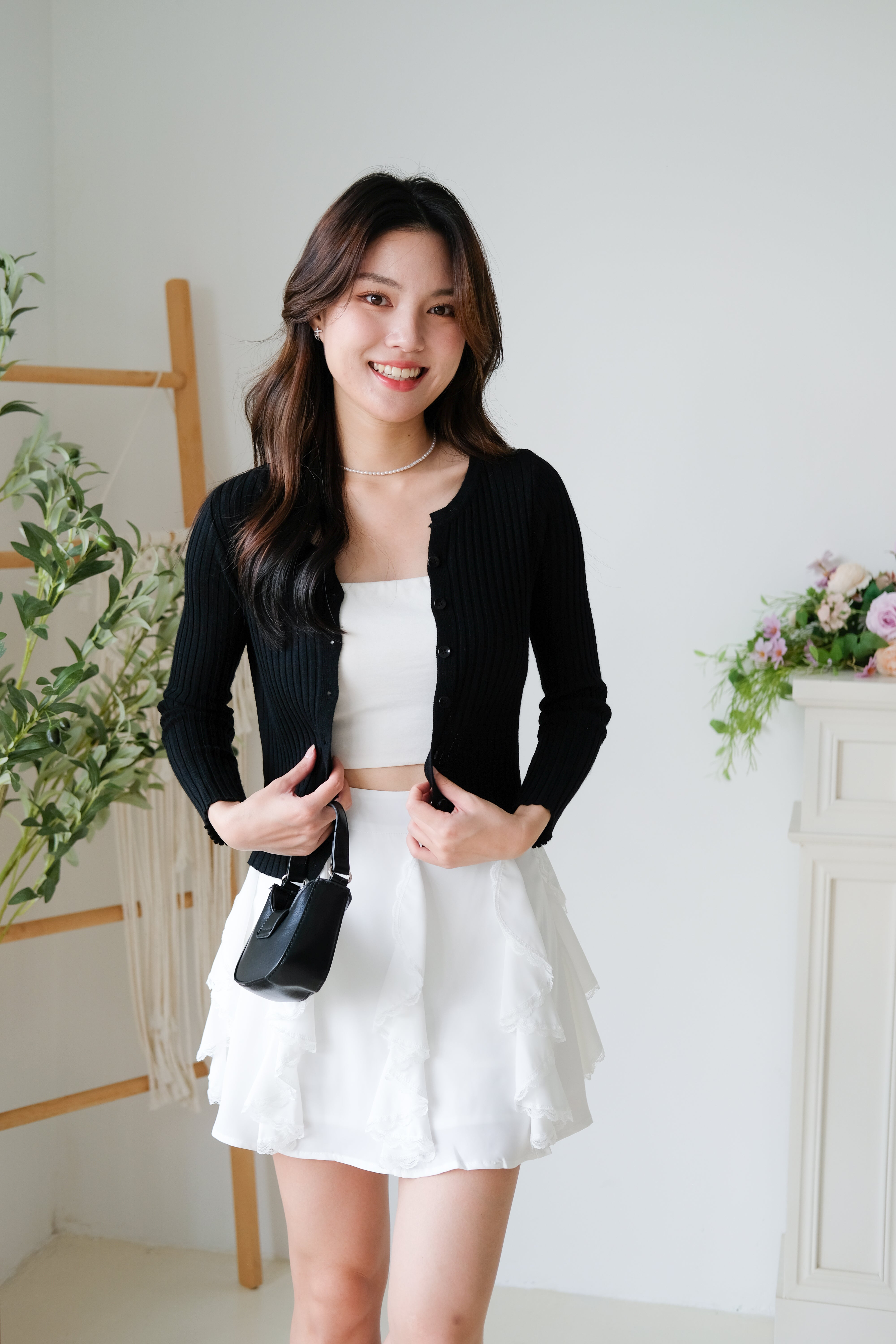 Soft Hour Knit Ribbed Cardigan (Black)