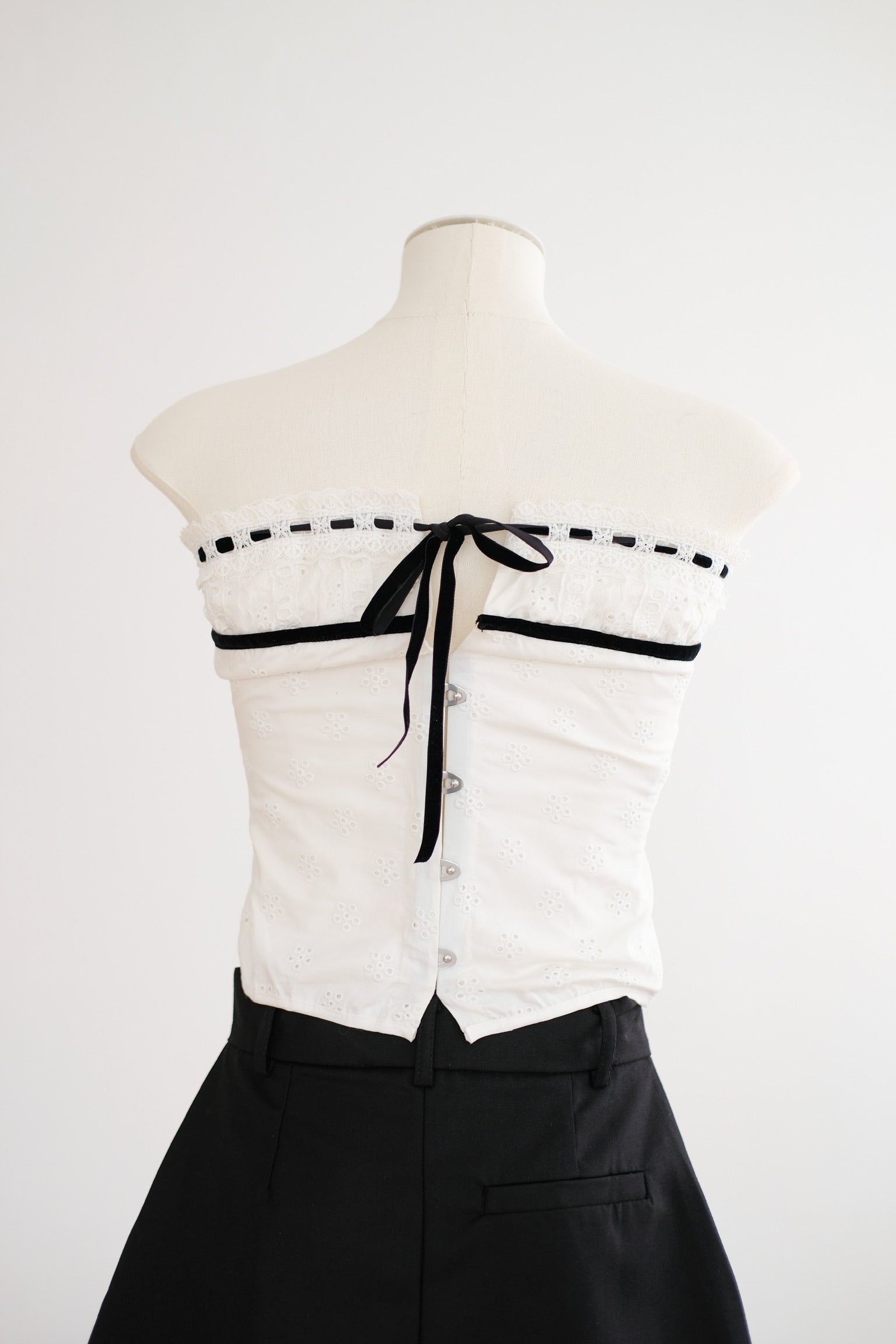 White Tube Organza Ribbon Top