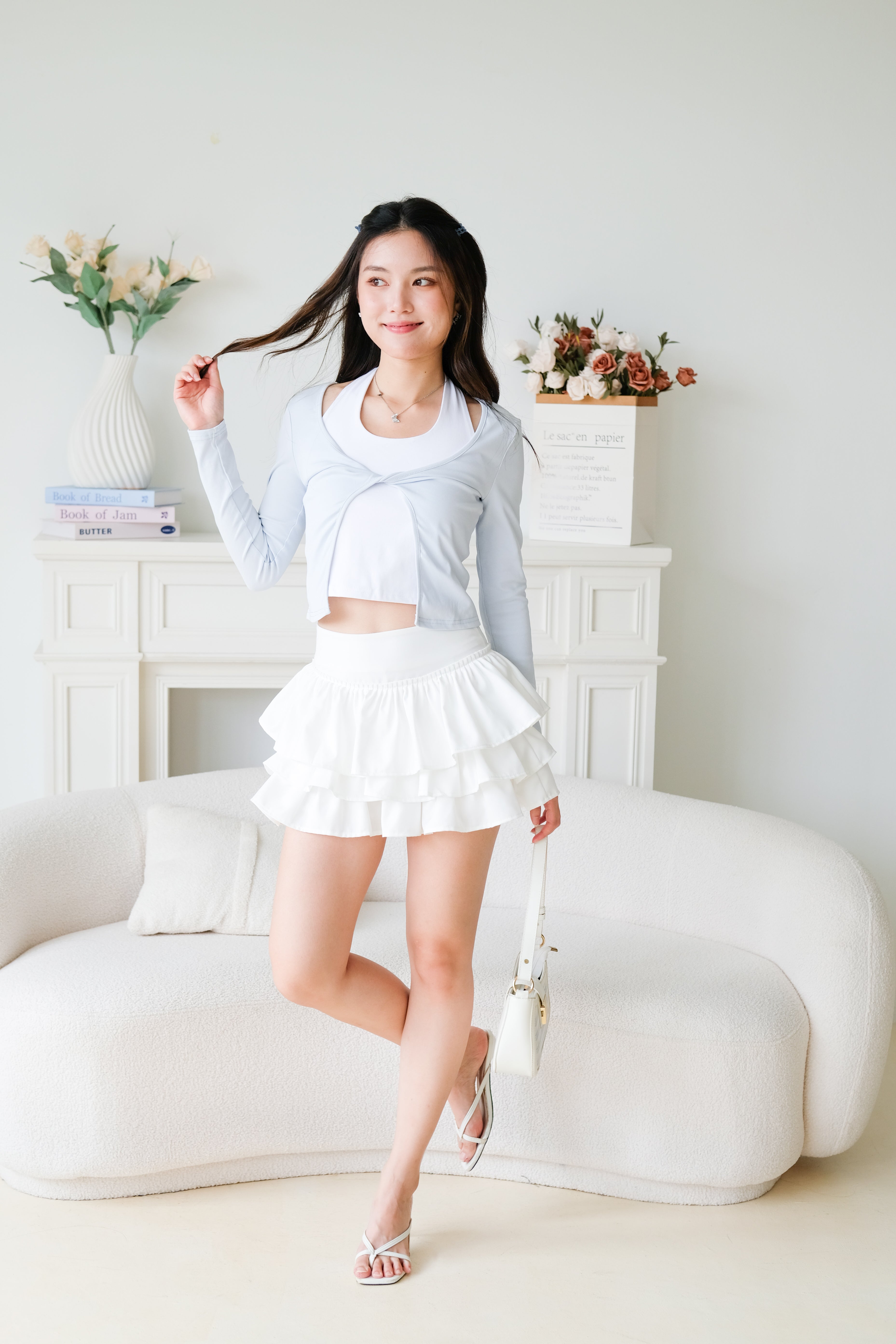 Bonnie Halter Cardigan Set (Baby Blue)