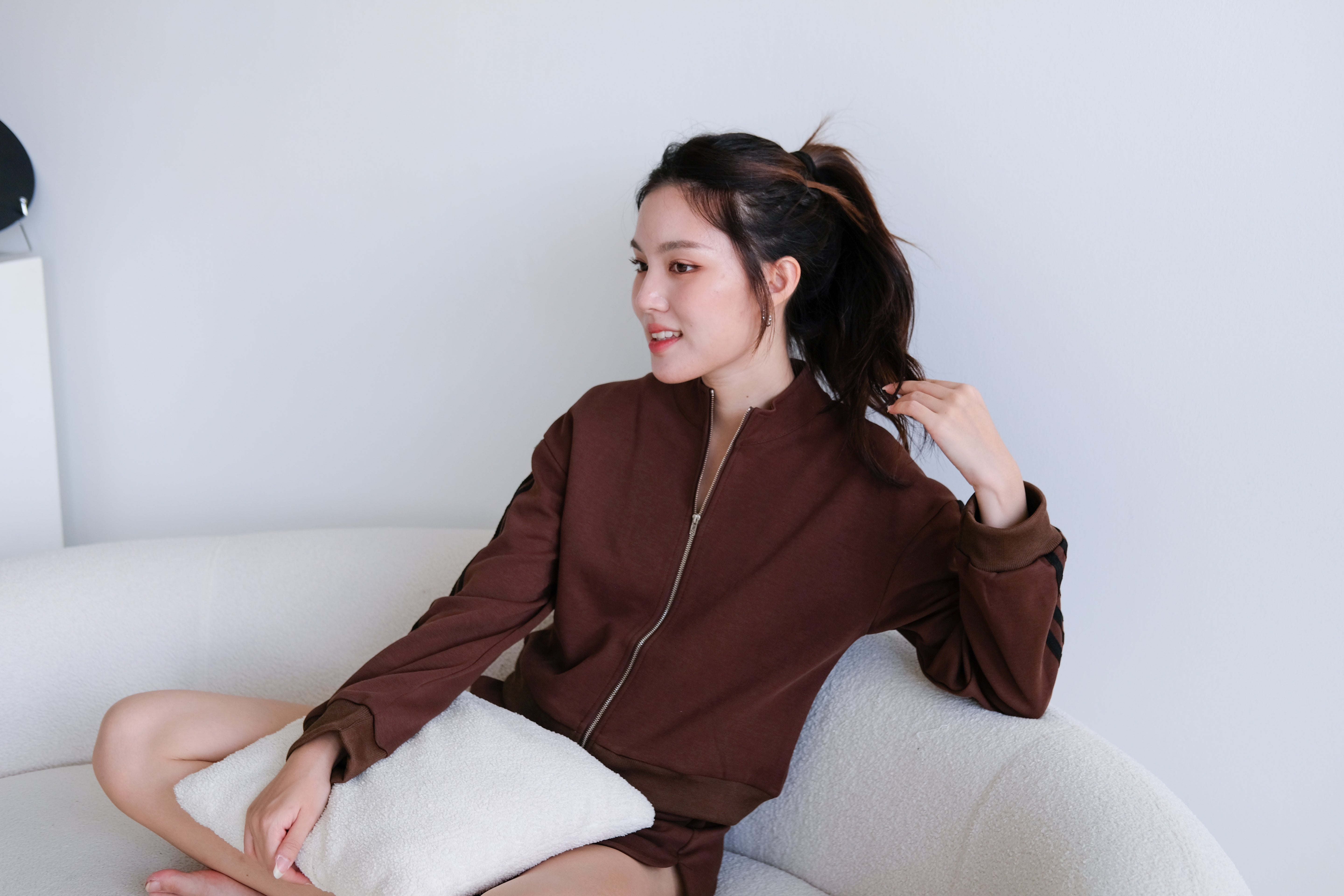 Day Off Stripes Lounge Set (Mocha)