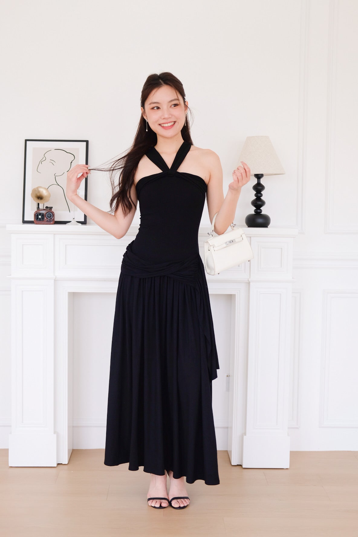 Jessy Toga Cotton Maxi Dress (Black)