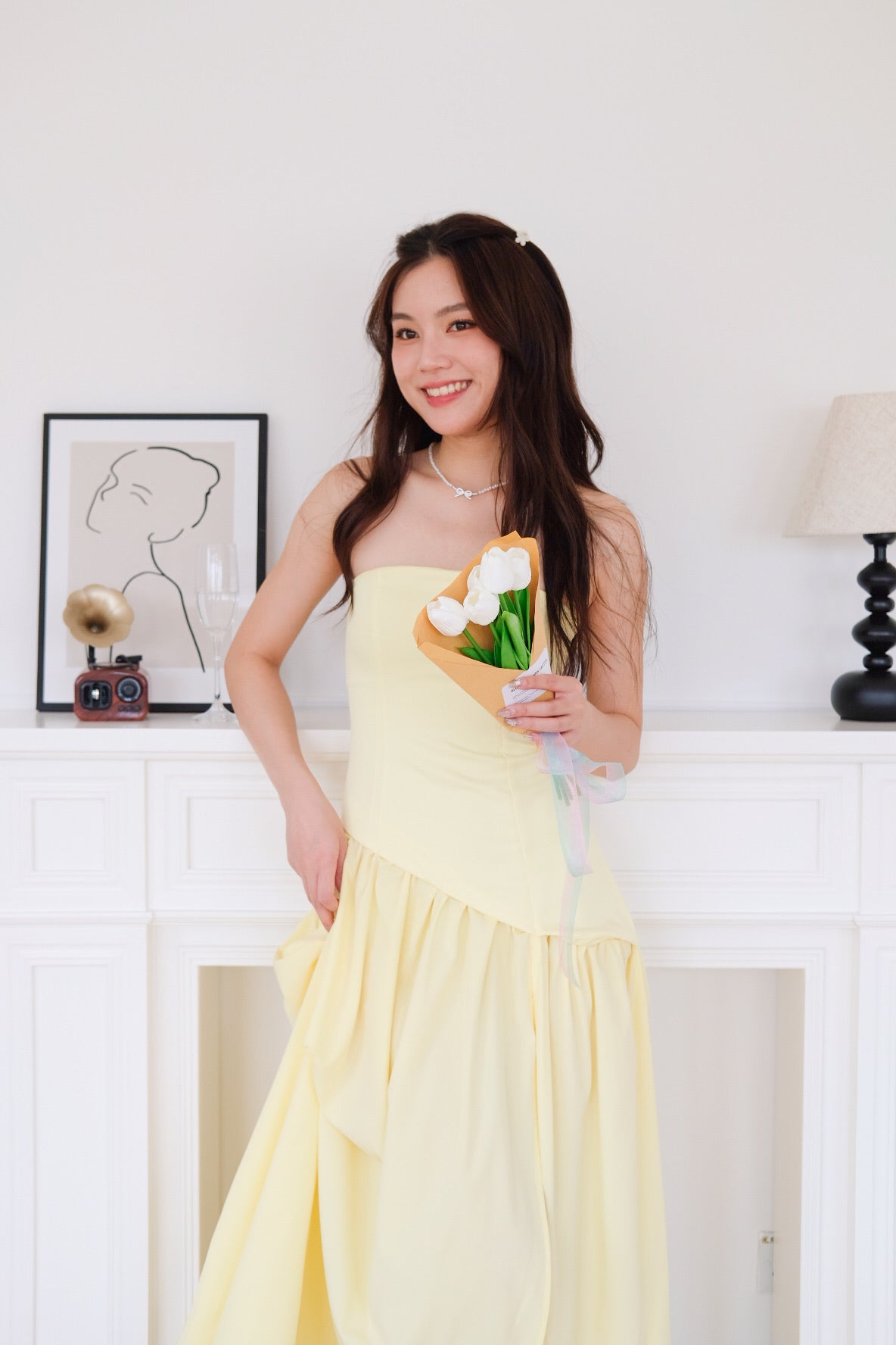 Kimberly Tube Sash Maxi Dress (Sunshine Yellow)